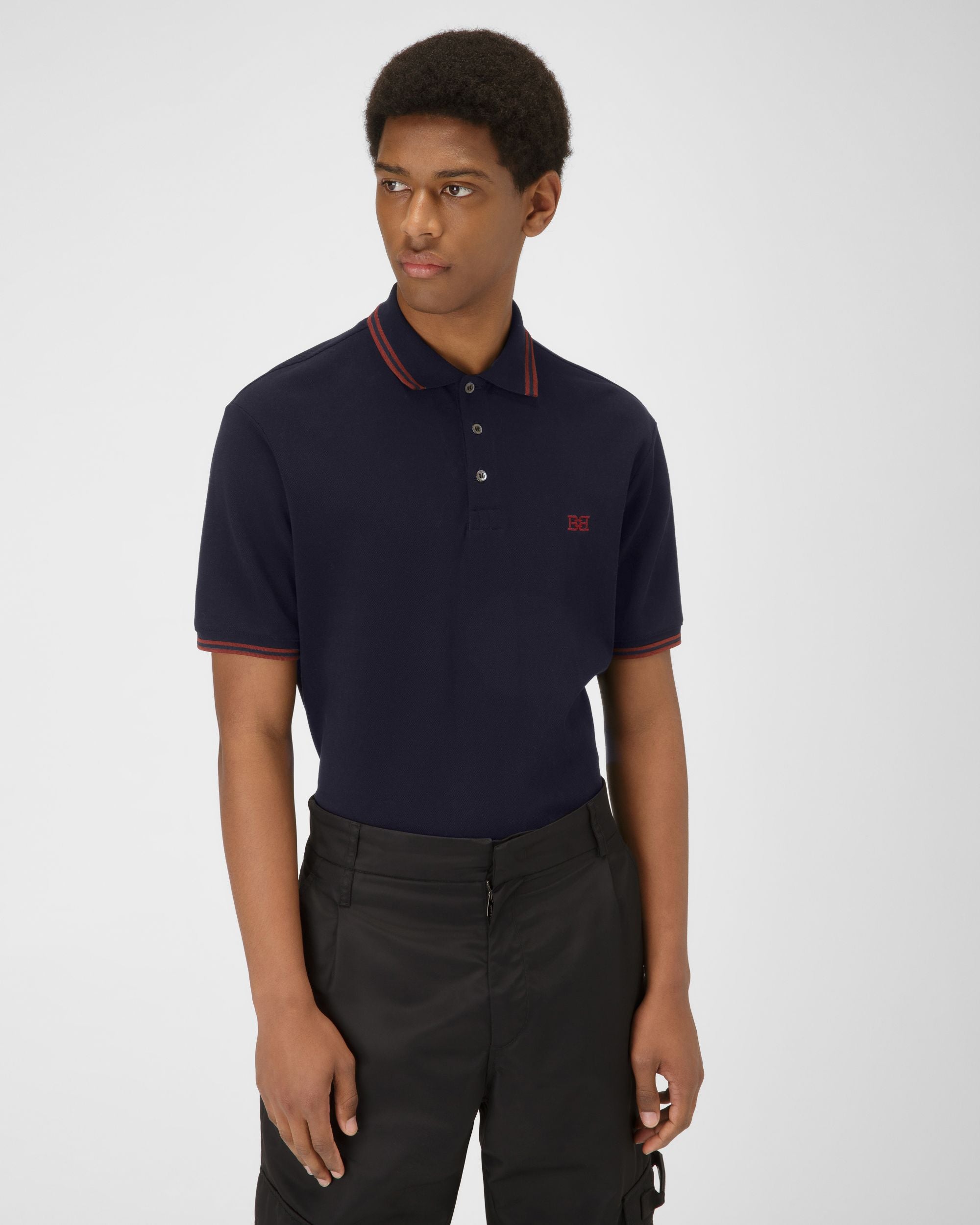B-Chain Poloshirt Baumwoll-Poloshirt In Marineblau - Herren - Bally - 02