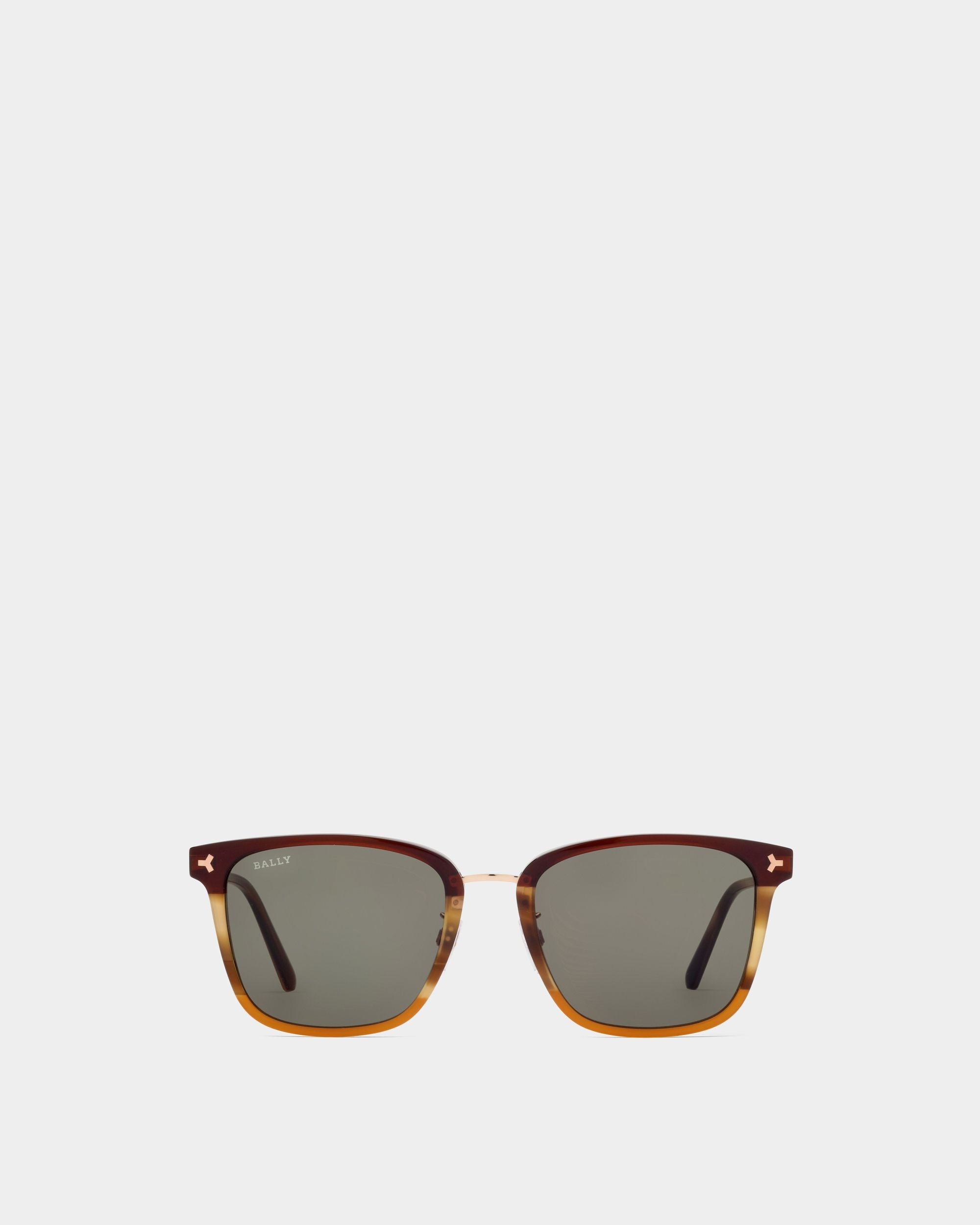 Lunettes De Soleil En Plastique Et Métal Marron - Homme - Bally - 01