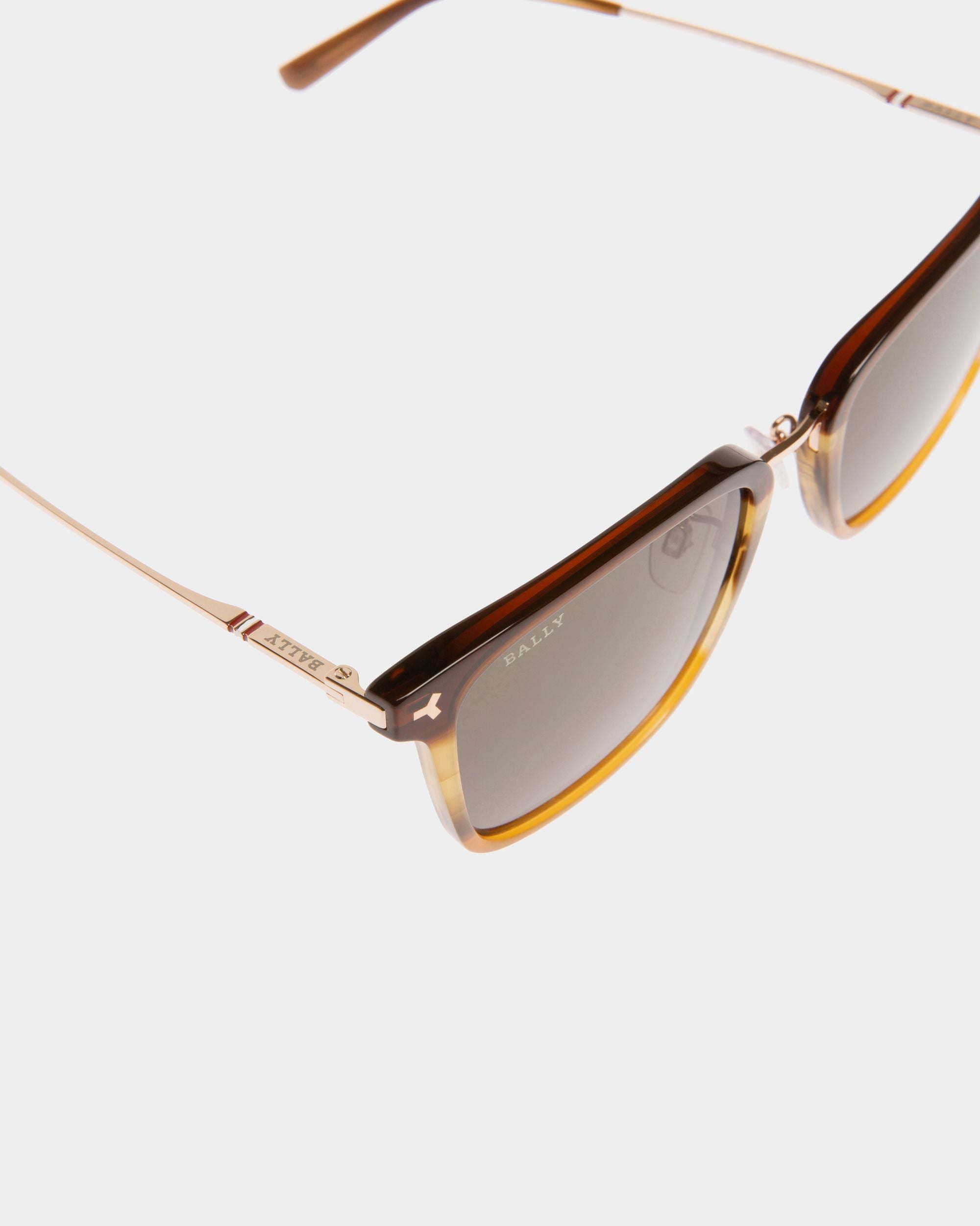Lunettes De Soleil En Plastique Et Métal Marron - Homme - Bally - 03