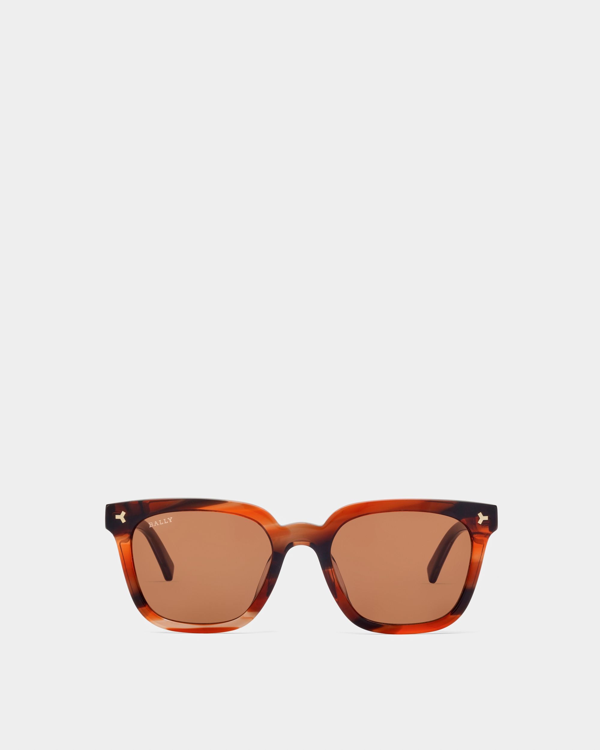 Lunettes De Soleil Eben Motif Écailles De Tortue Marron Et Verres Marron - Homme - Bally - 01
