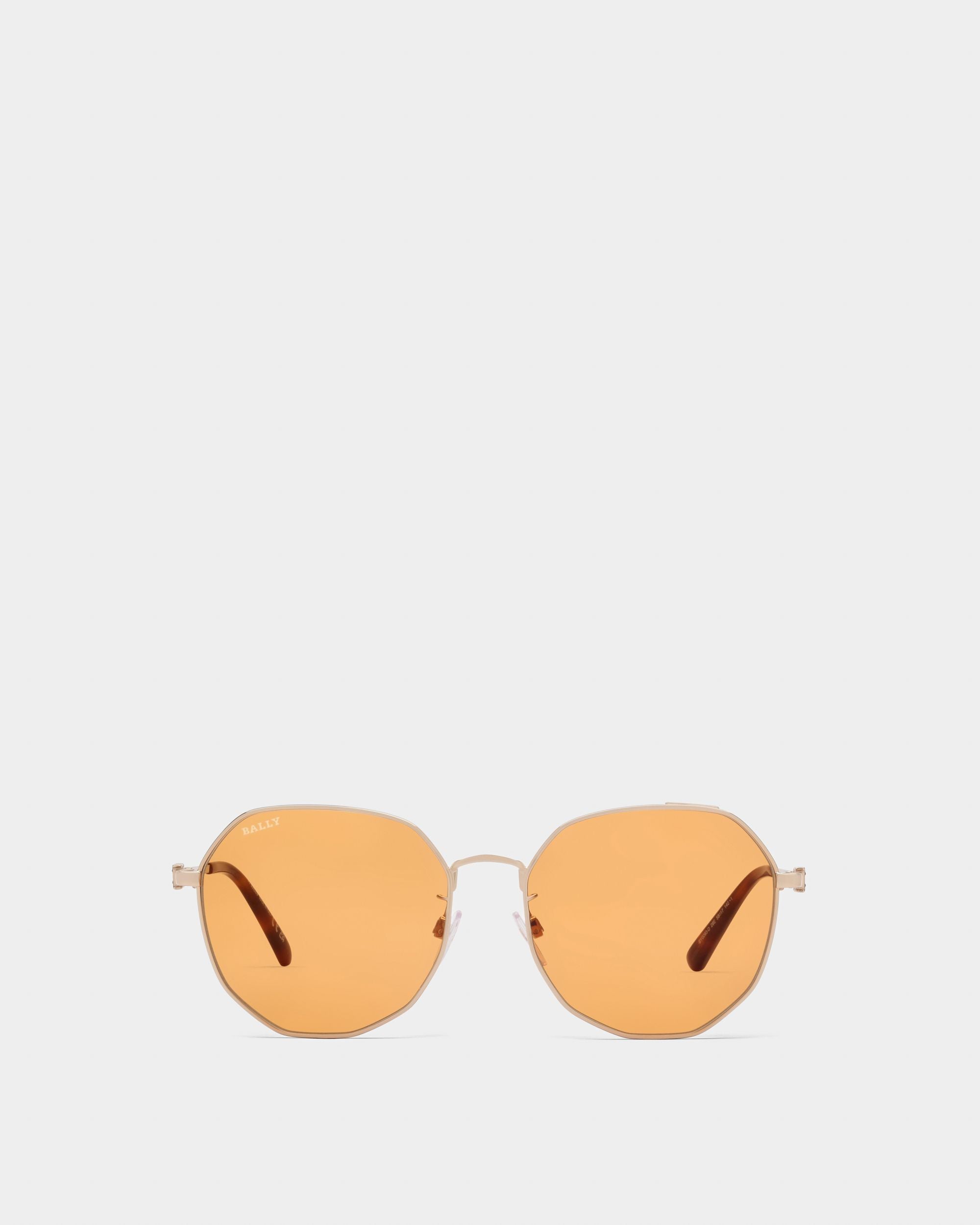 Lauerz Lunettes De Soleil En Métal Or Rose Brillant - Femme - Bally - 01