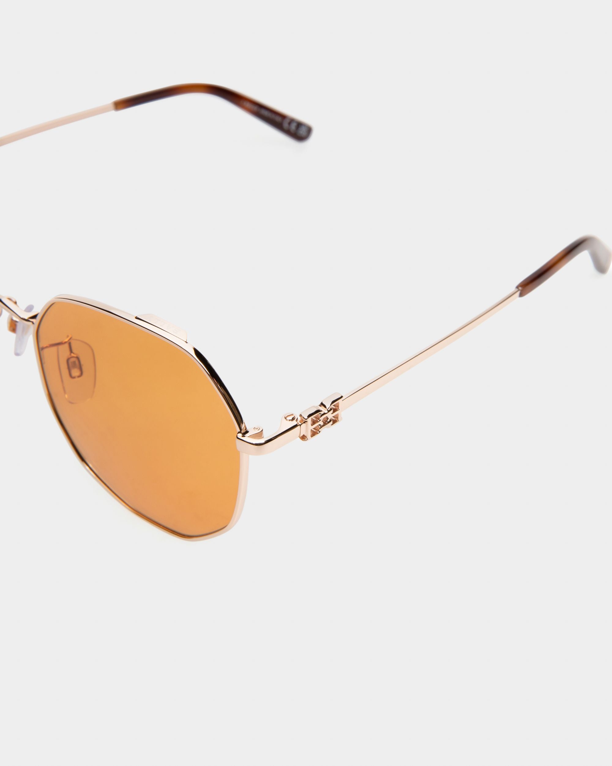 Lauerz Lunettes De Soleil En Métal Or Rose Brillant - Femme - Bally - 03