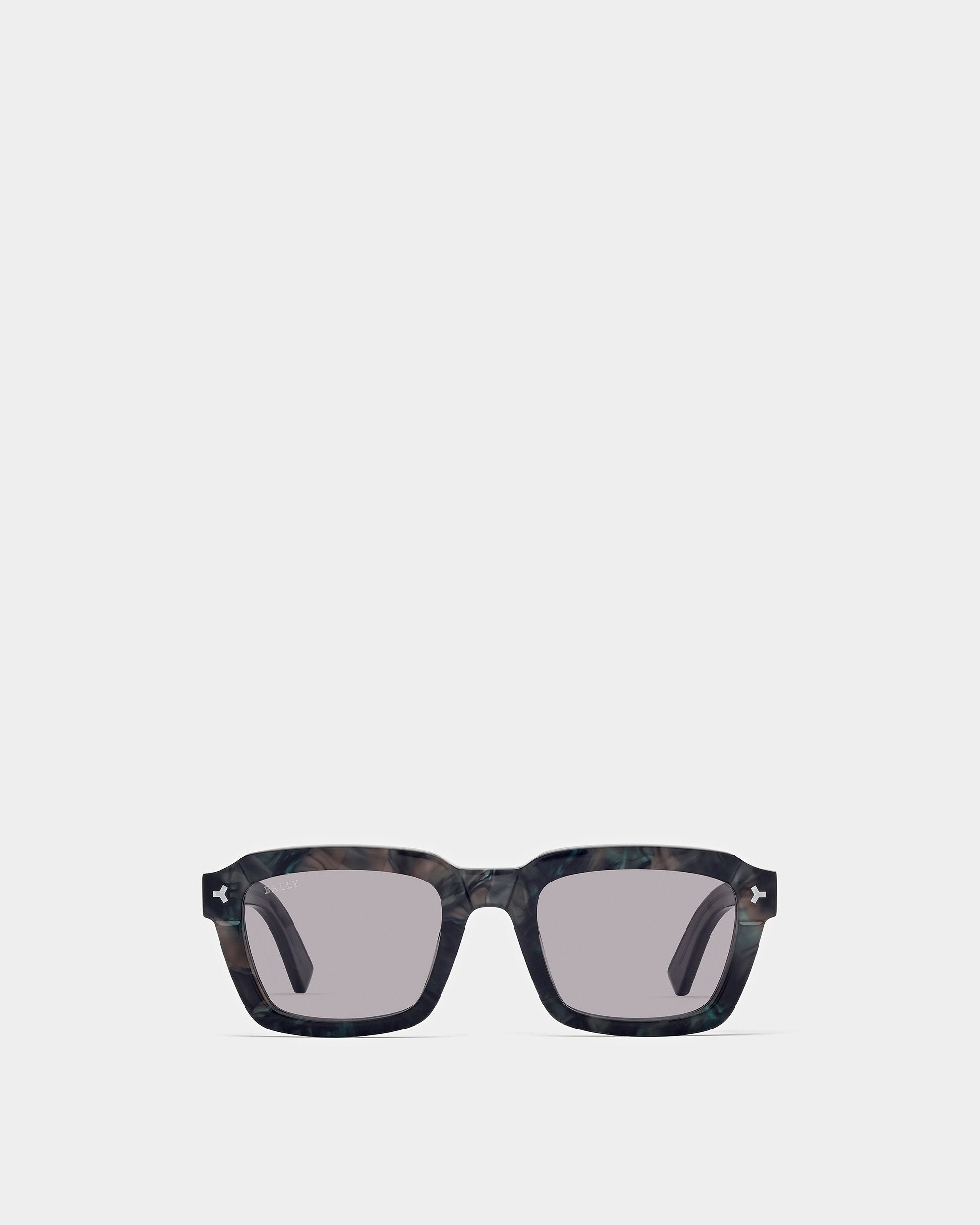 Nicholas Rectangular Full Rim Sunglasses In Black And Gray - Men's - Bally - 01
