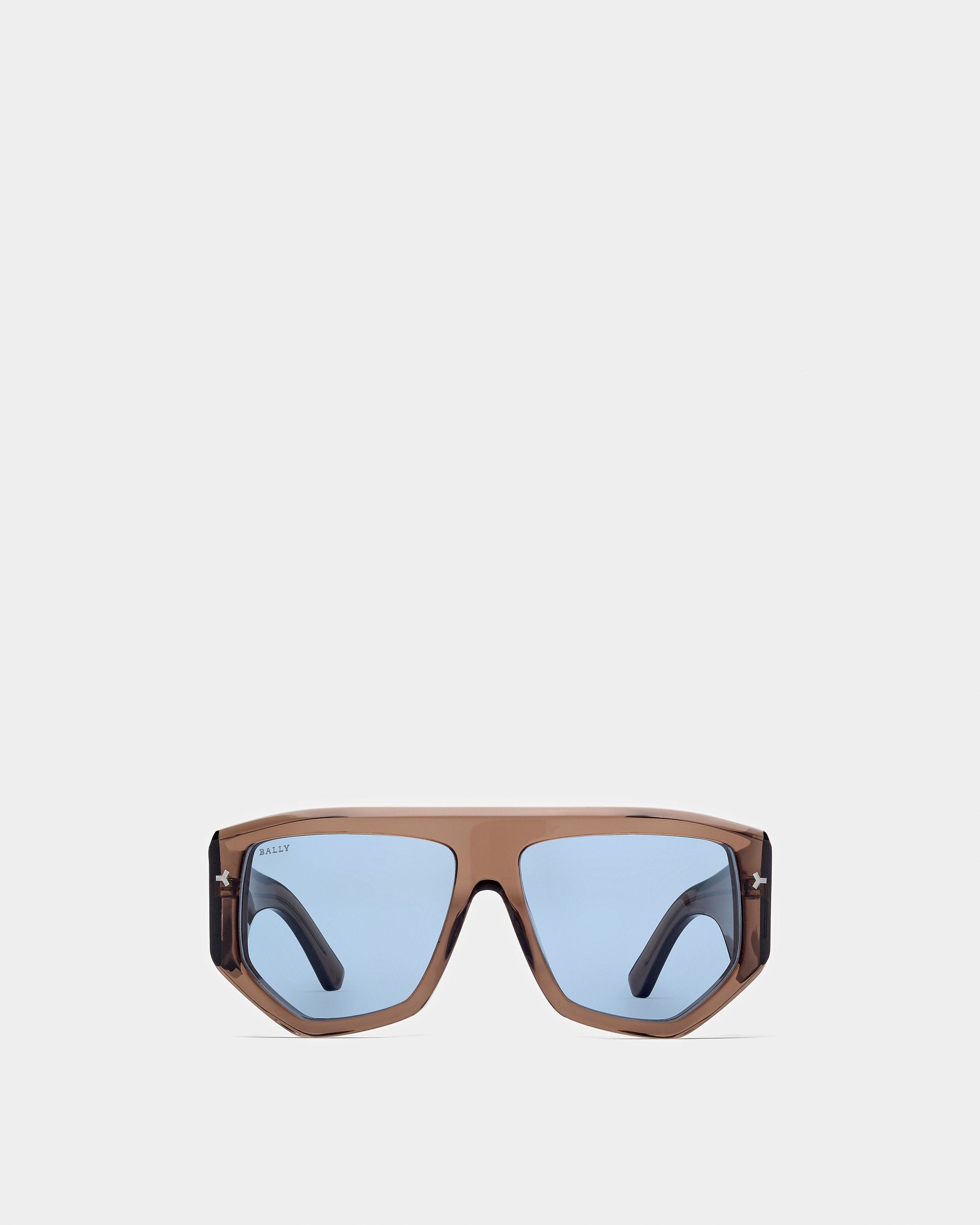 Meg Geometrische Vollrand-Sonnenbrille Aus Kunststoff In Glänzendem Beige - Other - Bally - 01