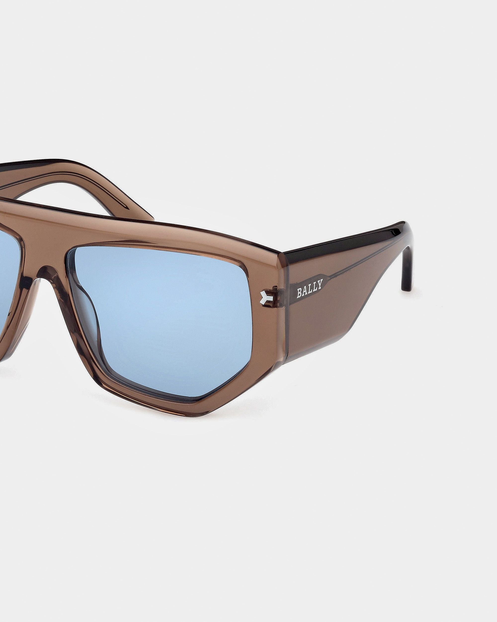 Meg Geometrische Vollrand-Sonnenbrille Aus Kunststoff In Glänzendem Beige - Other - Bally - 03