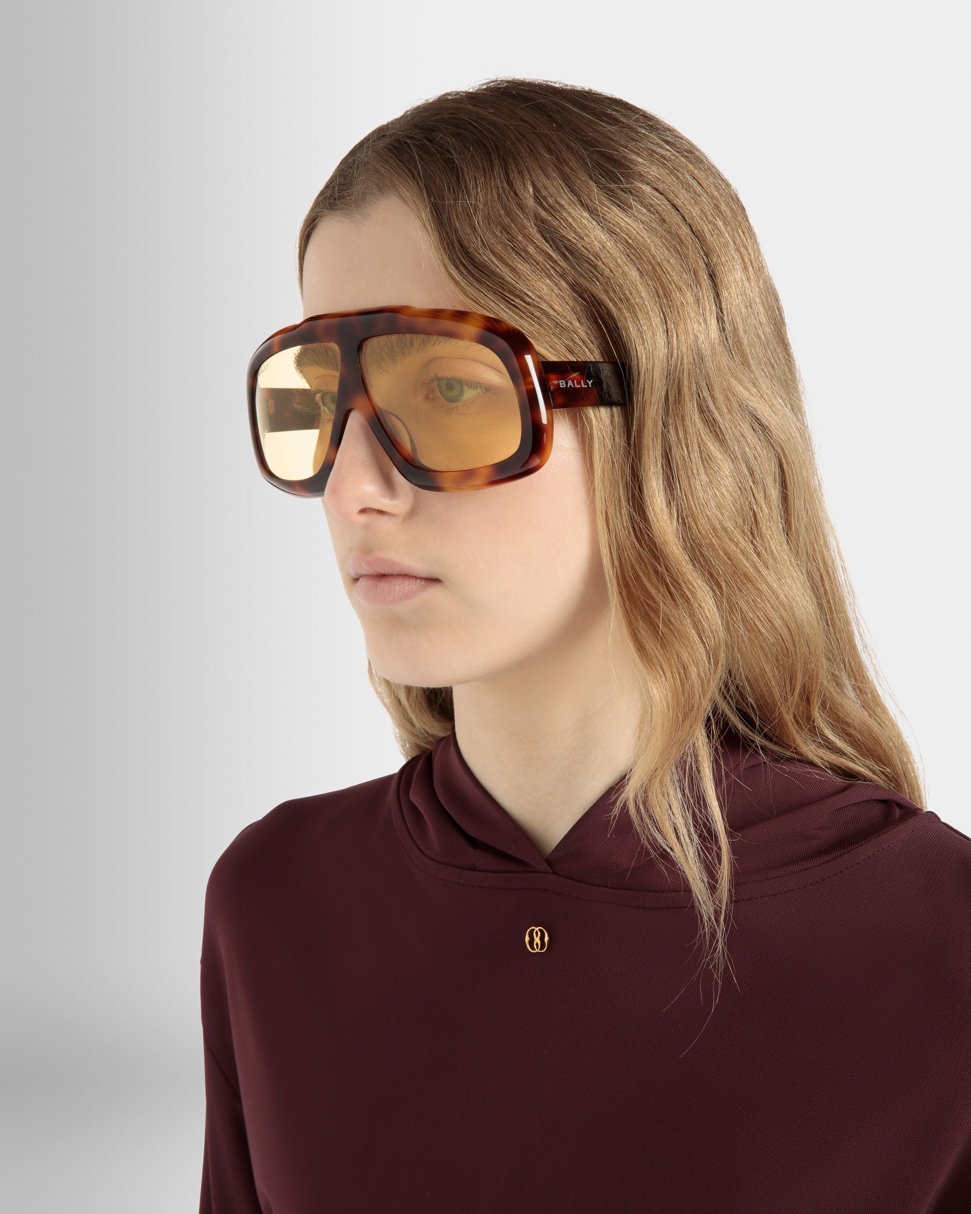 Eyger Acetate Sunglasses in Havana and Yellow - Other - Bally - 02