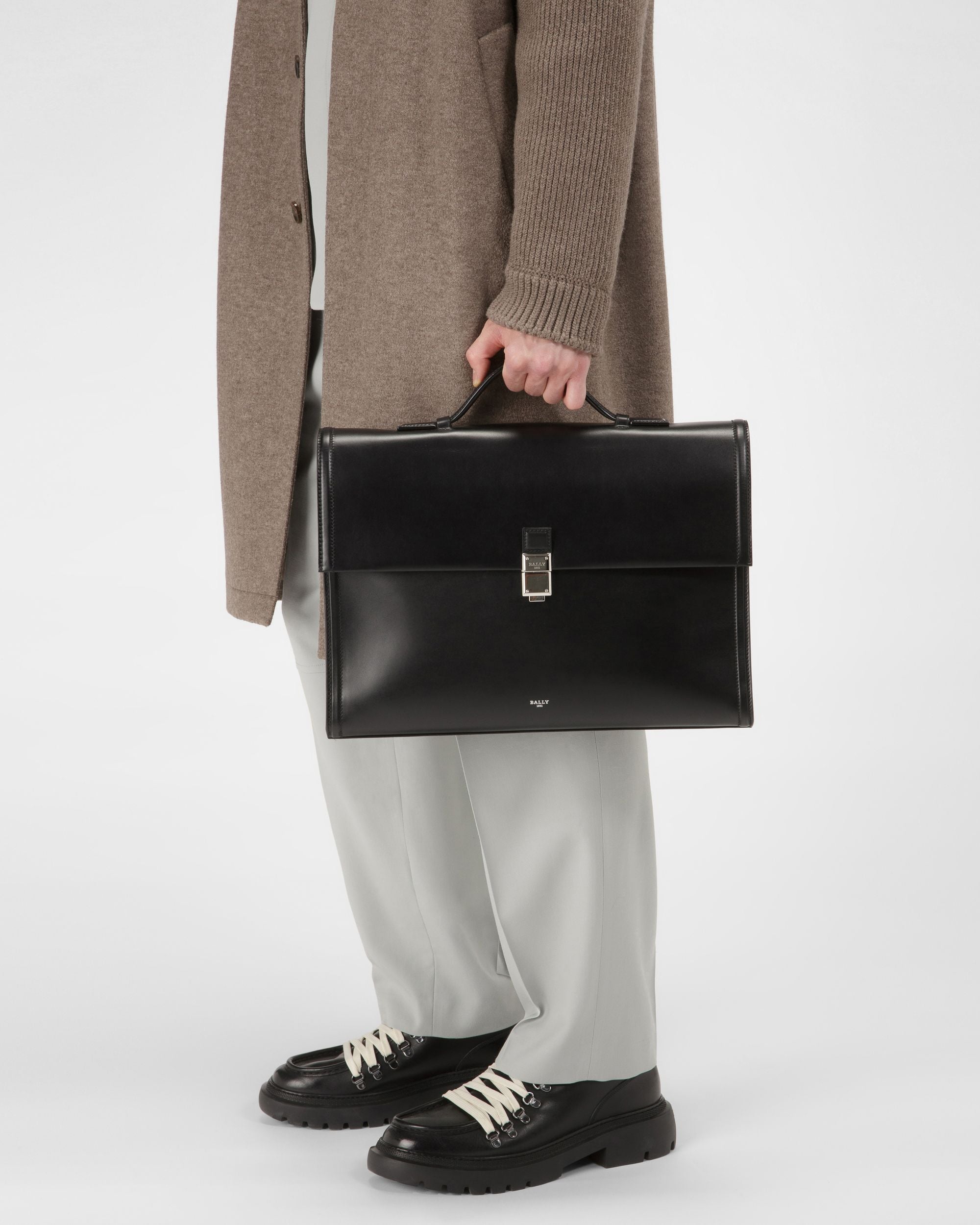 Soroh Serviette En Cuir Noir - Homme - Bally - 02