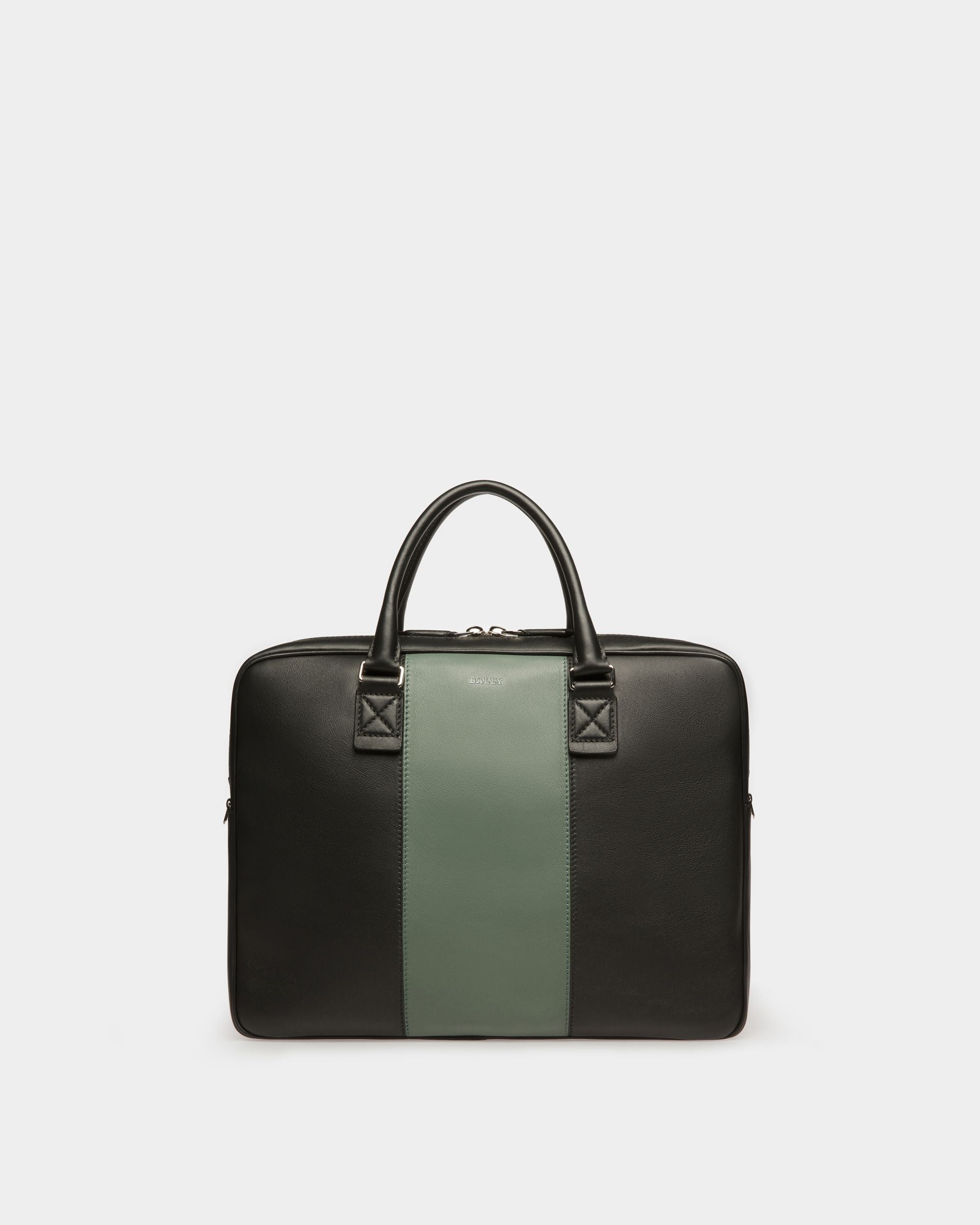 Hesines Sac Professionnel En Cuir Noir Et Vert - Homme - Bally - 01