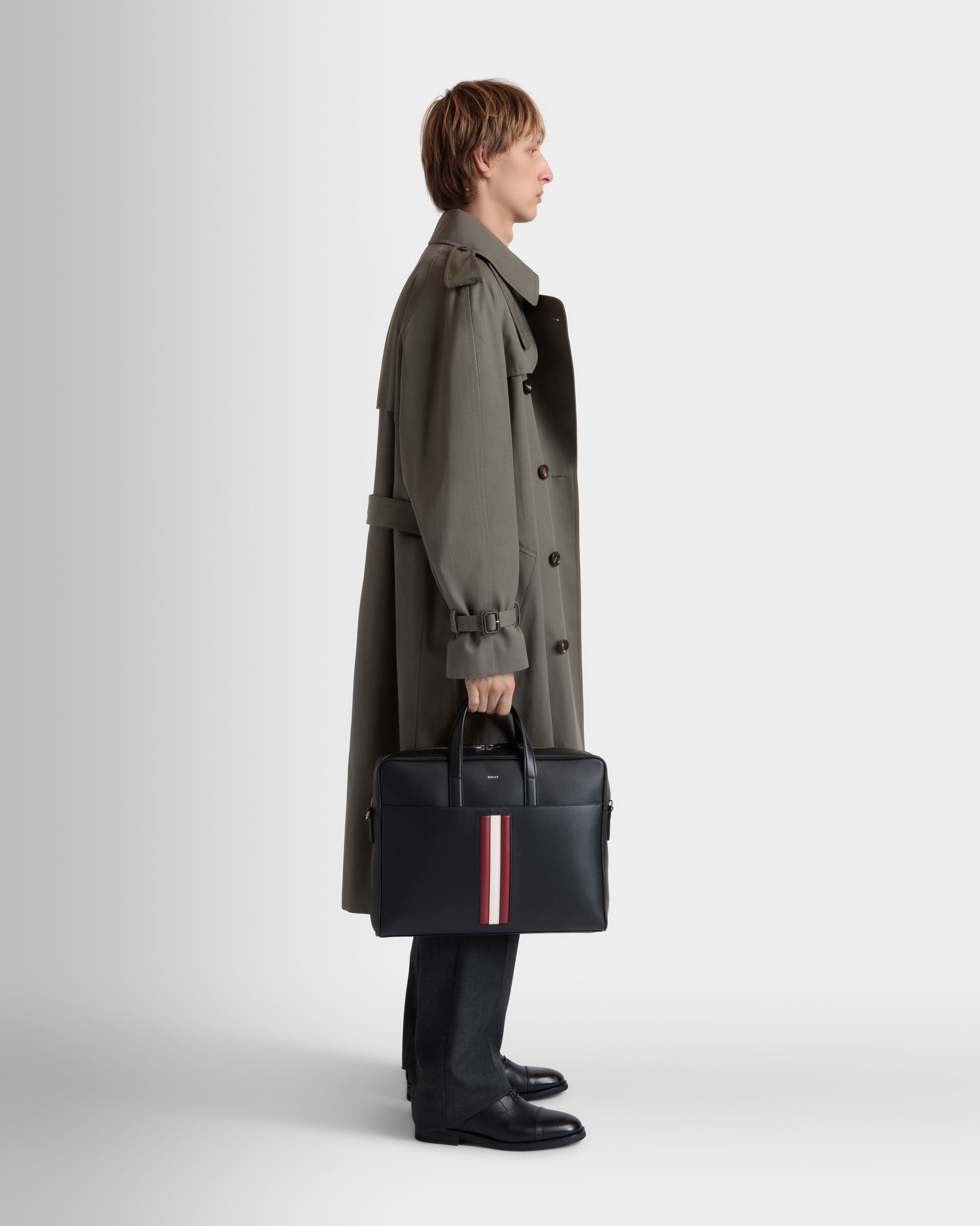 Cartable Mythos En Cuir Recyclé Noir - Homme - Bally - 02