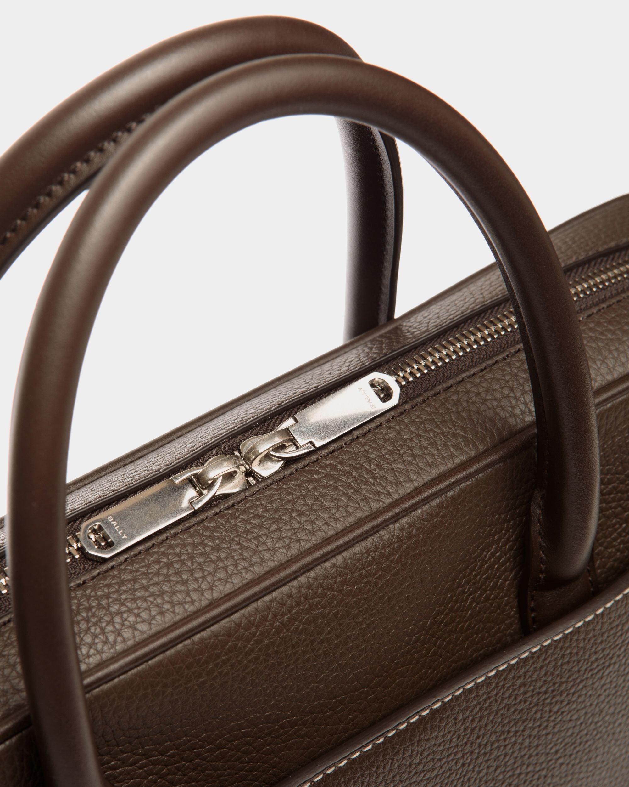 Oeden Briefcase in Ebano Leather - Men's - Bally - 07