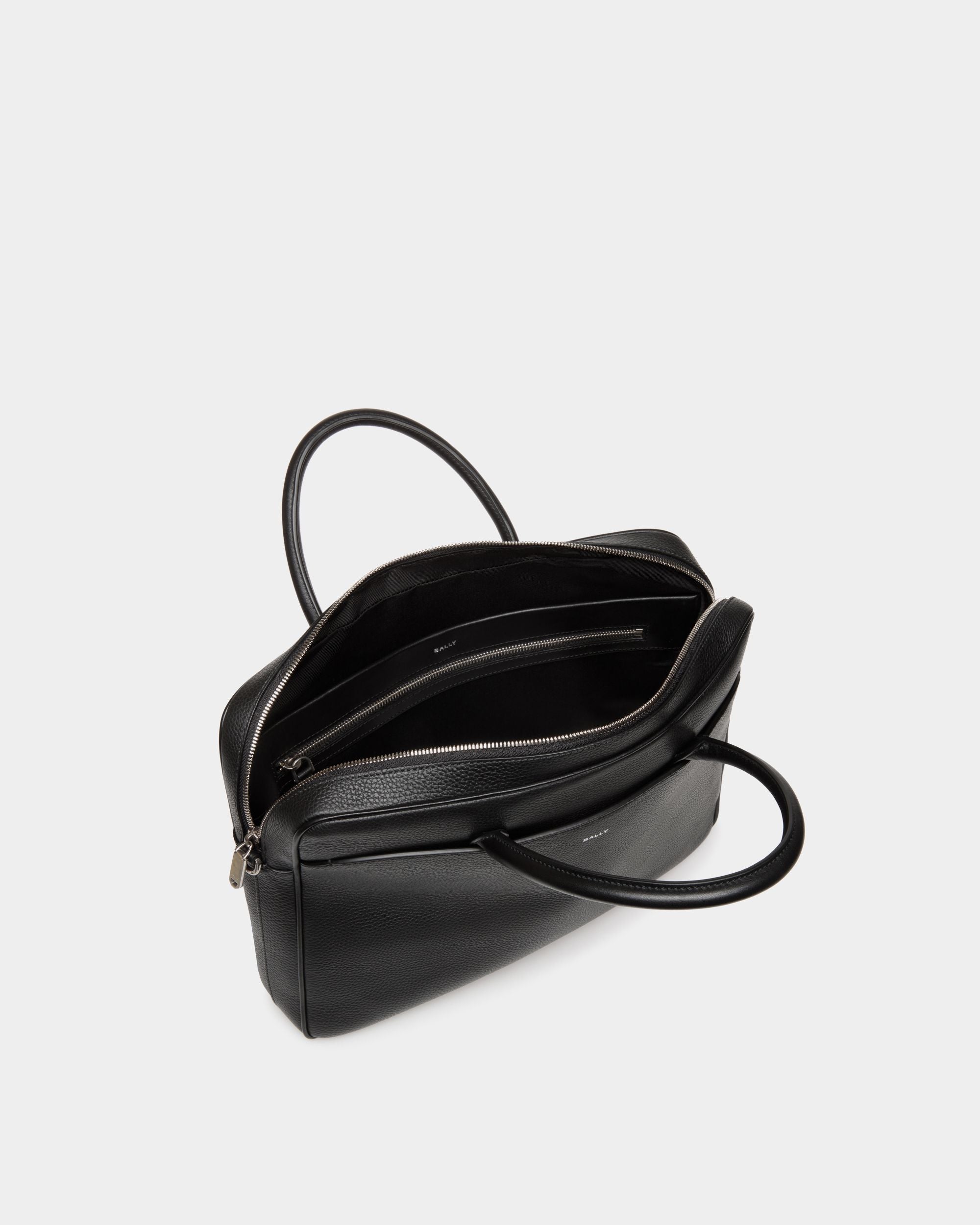 Cartable Oeden En Cuir Noir - Homme - Bally - 04