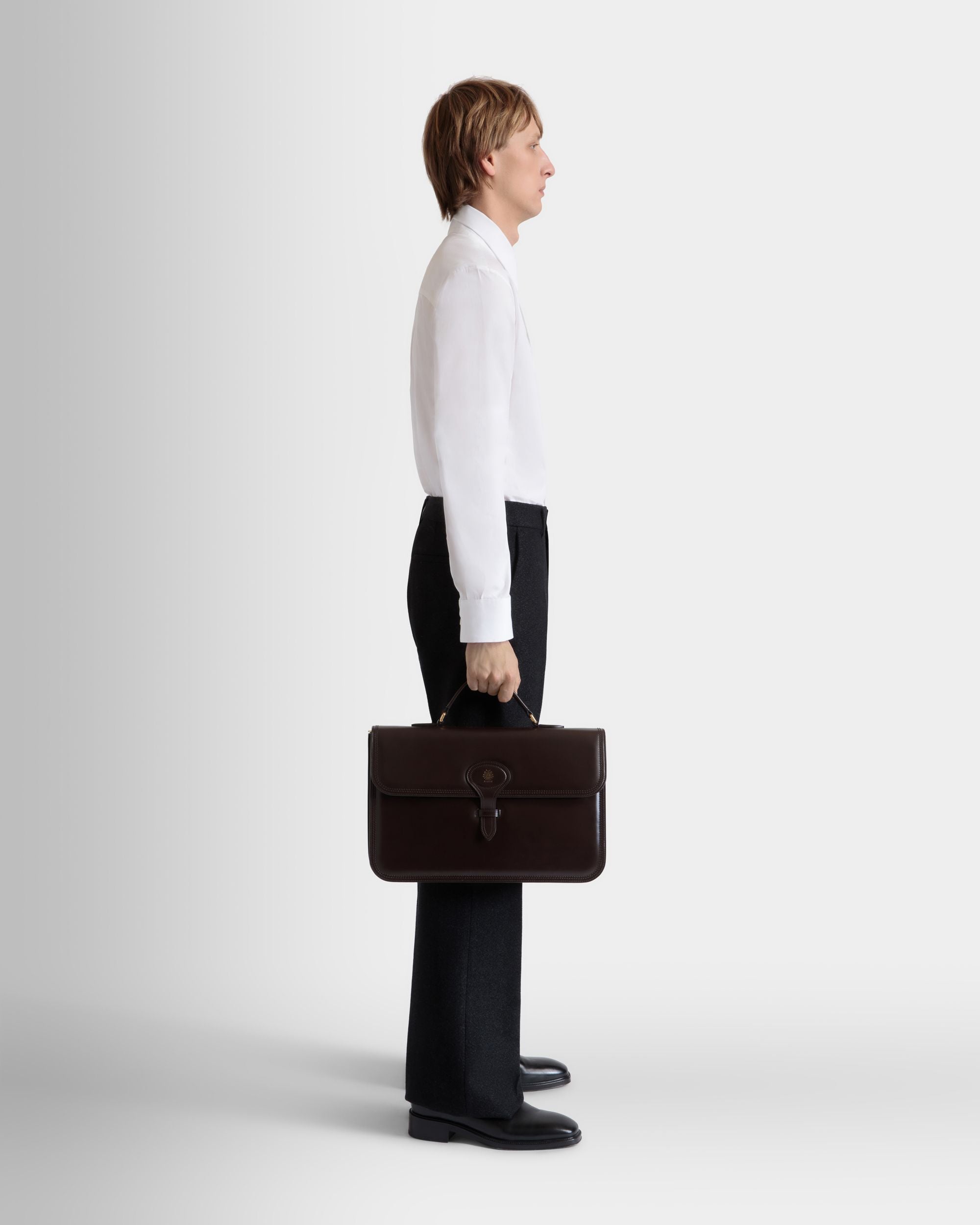 Beckett Briefcase In Ebano Leather - Homme - Bally - 02