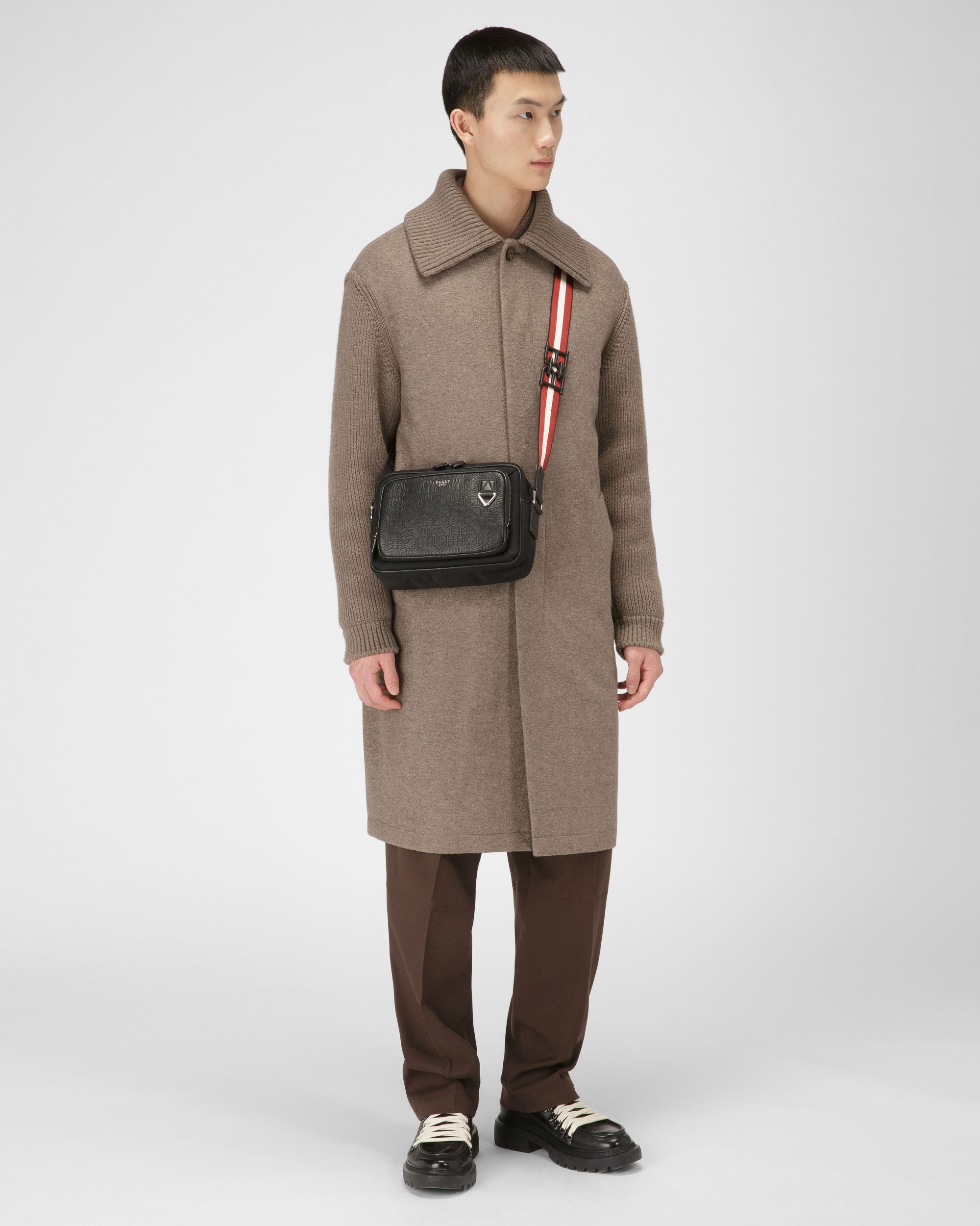 Cadran Sac Bandoulière En Nylon Et Cuir Noir - Homme - Bally - 02