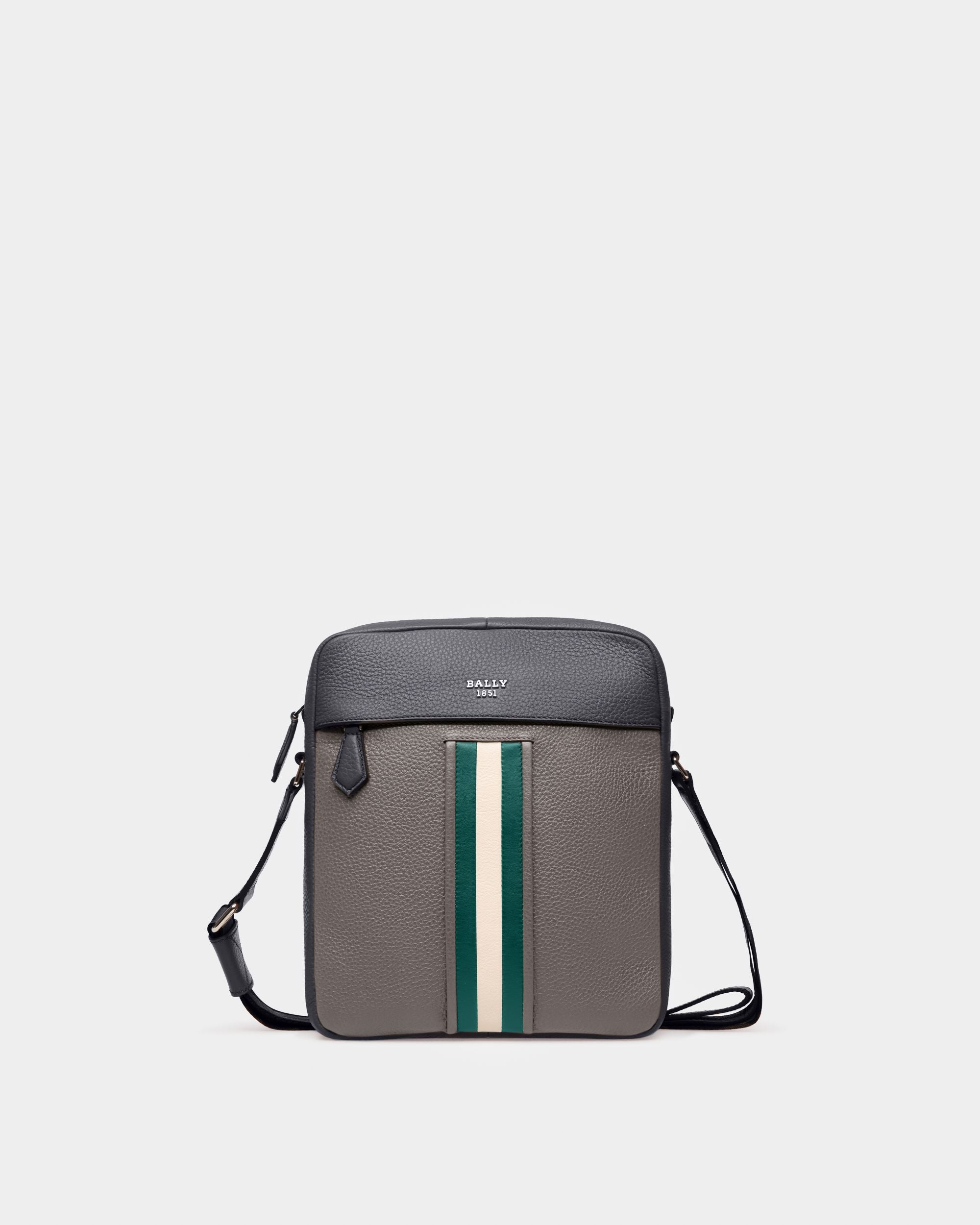 Holm Sac À Bandoulière En Cuir Gris - Homme - Bally - 01