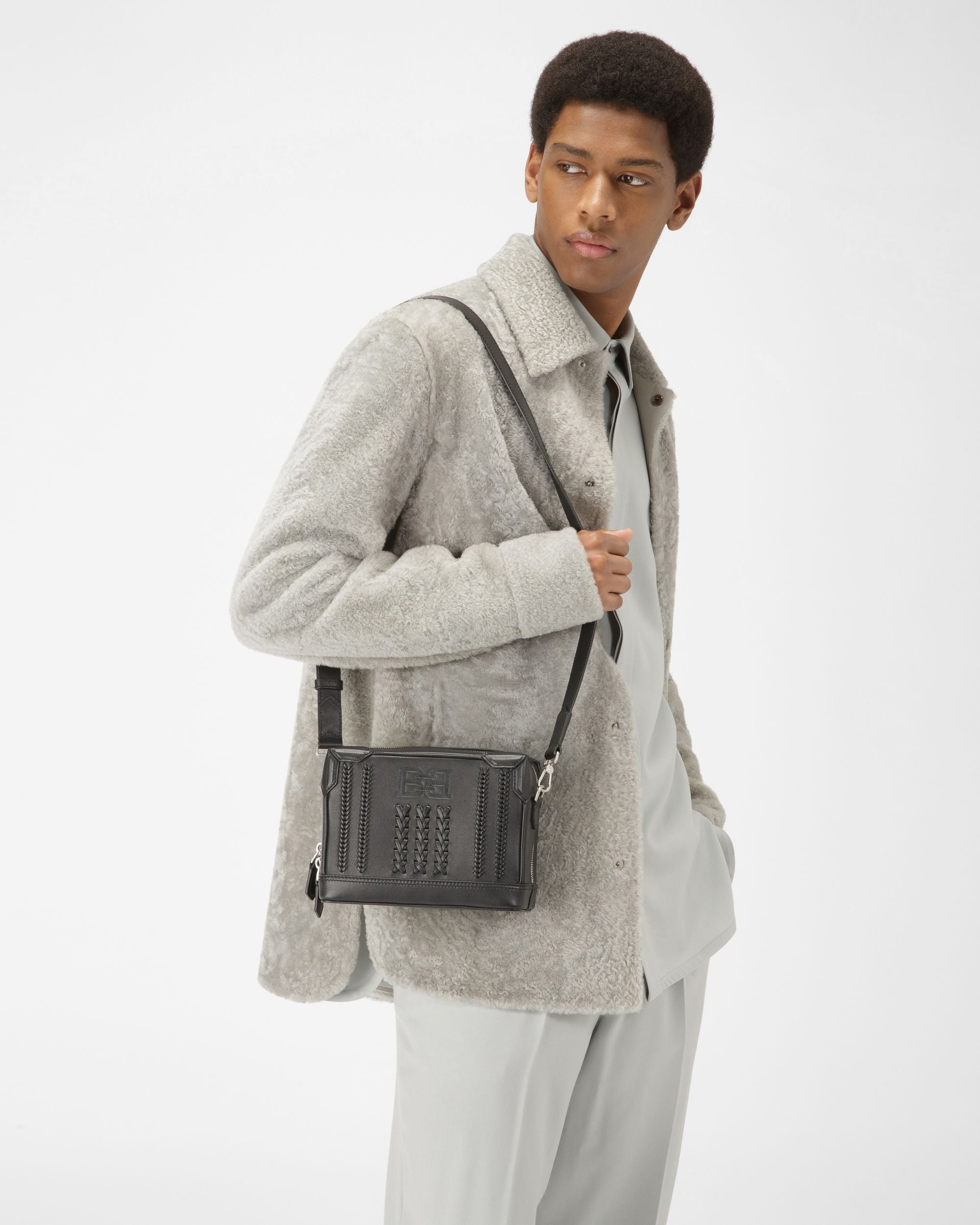 Casteer Sac À Bandoulière En Cuir Noir - Homme - Bally - 02