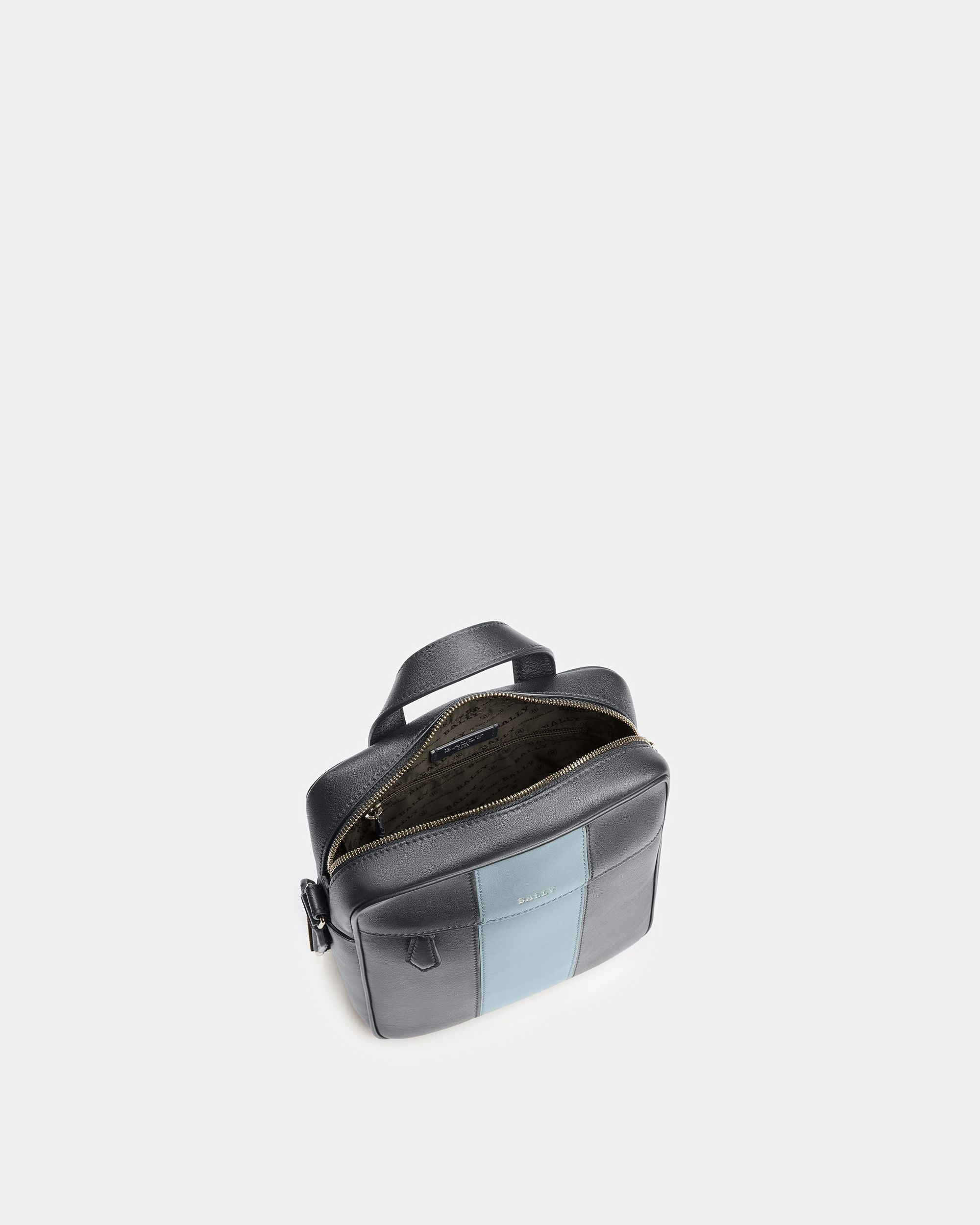 Holmis Sac À Bandoulière En Cuir Bleu Nuit Et Bleu Clair - Homme - Bally - 04