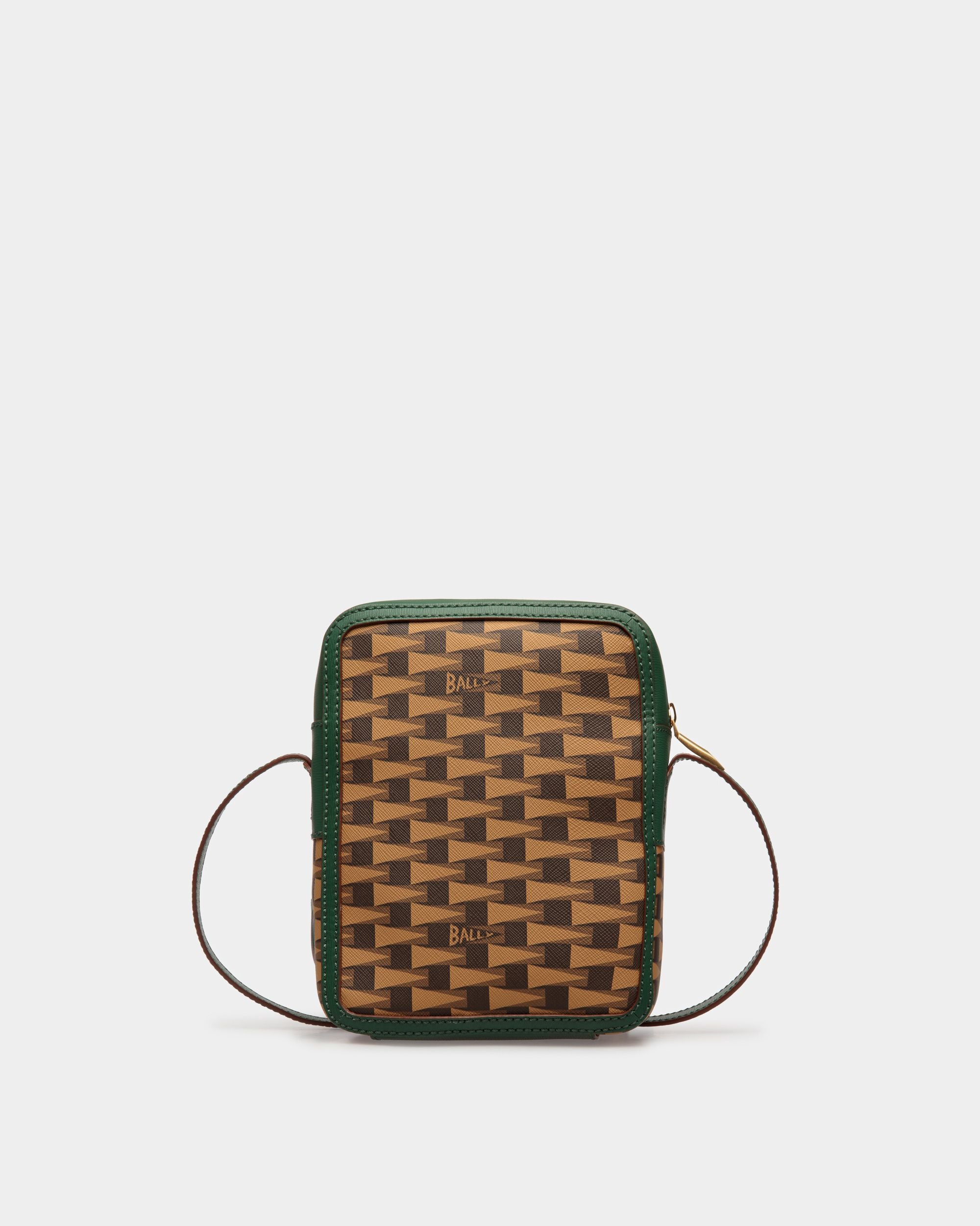 Sac À Bandoulière Pennant En TPU Marron Et Cuir Vert - Homme - Bally - 02