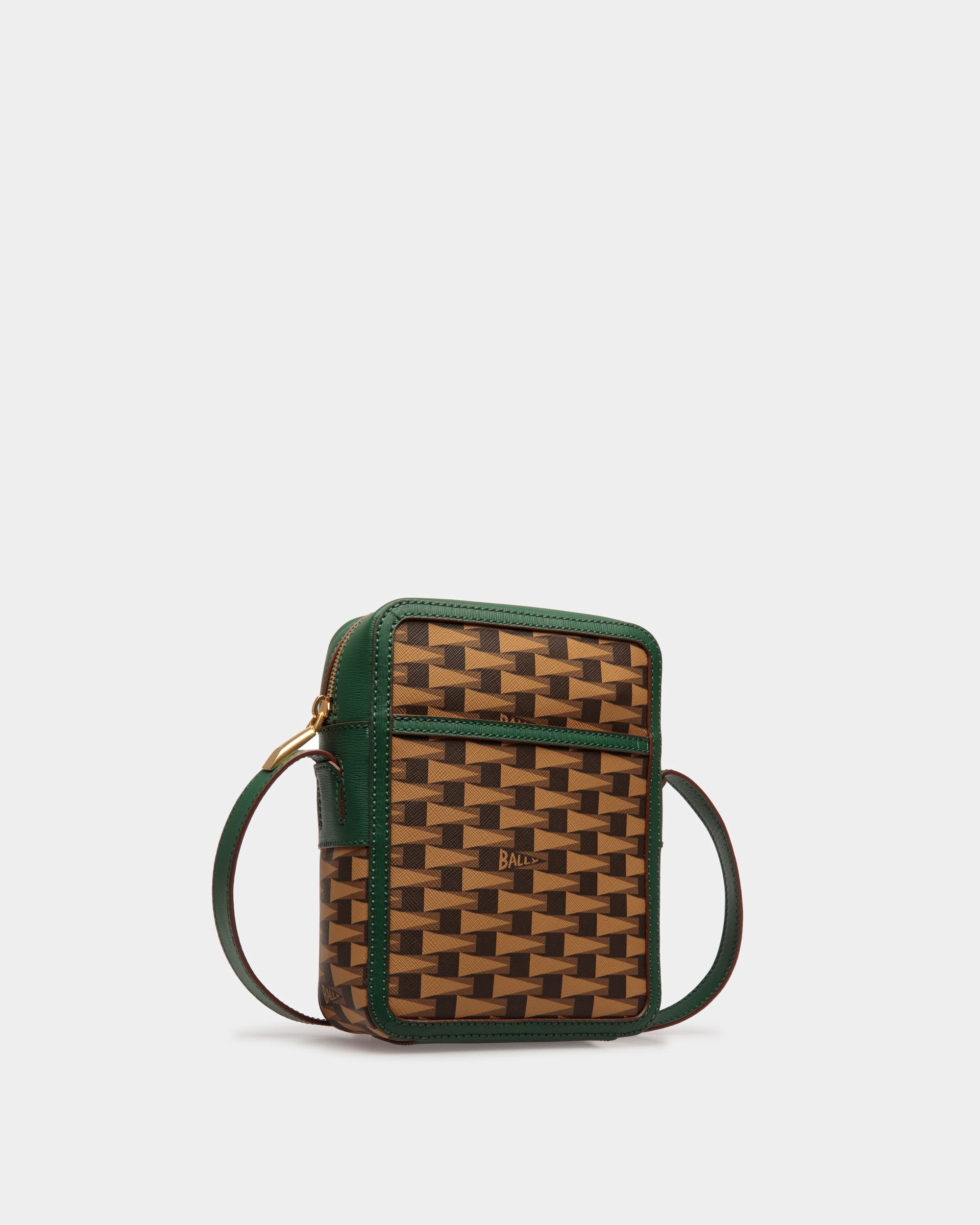 Sac À Bandoulière Pennant En TPU Marron Et Cuir Vert - Homme - Bally - 03