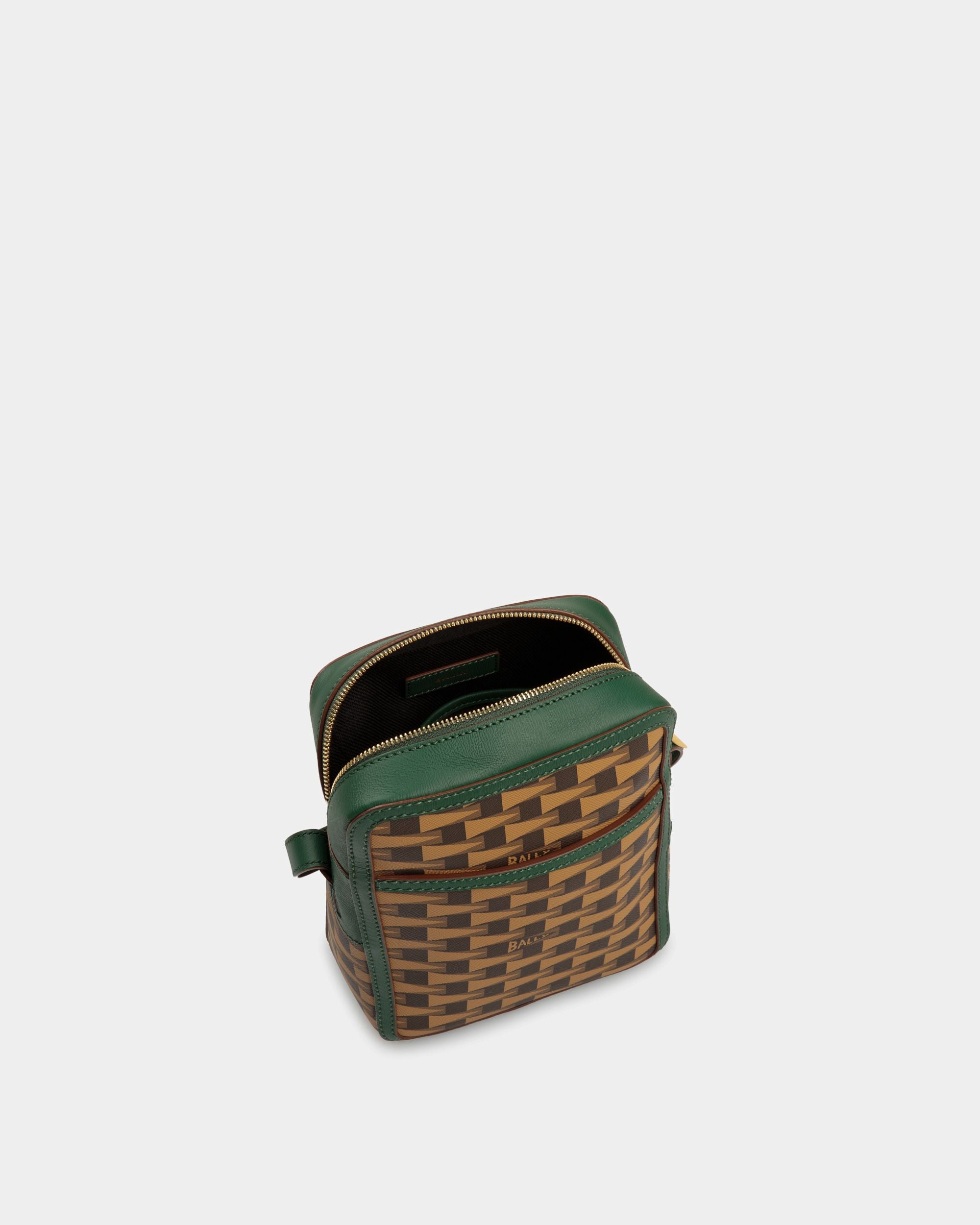 Sac À Bandoulière Pennant En TPU Marron Et Cuir Vert - Homme - Bally - 04