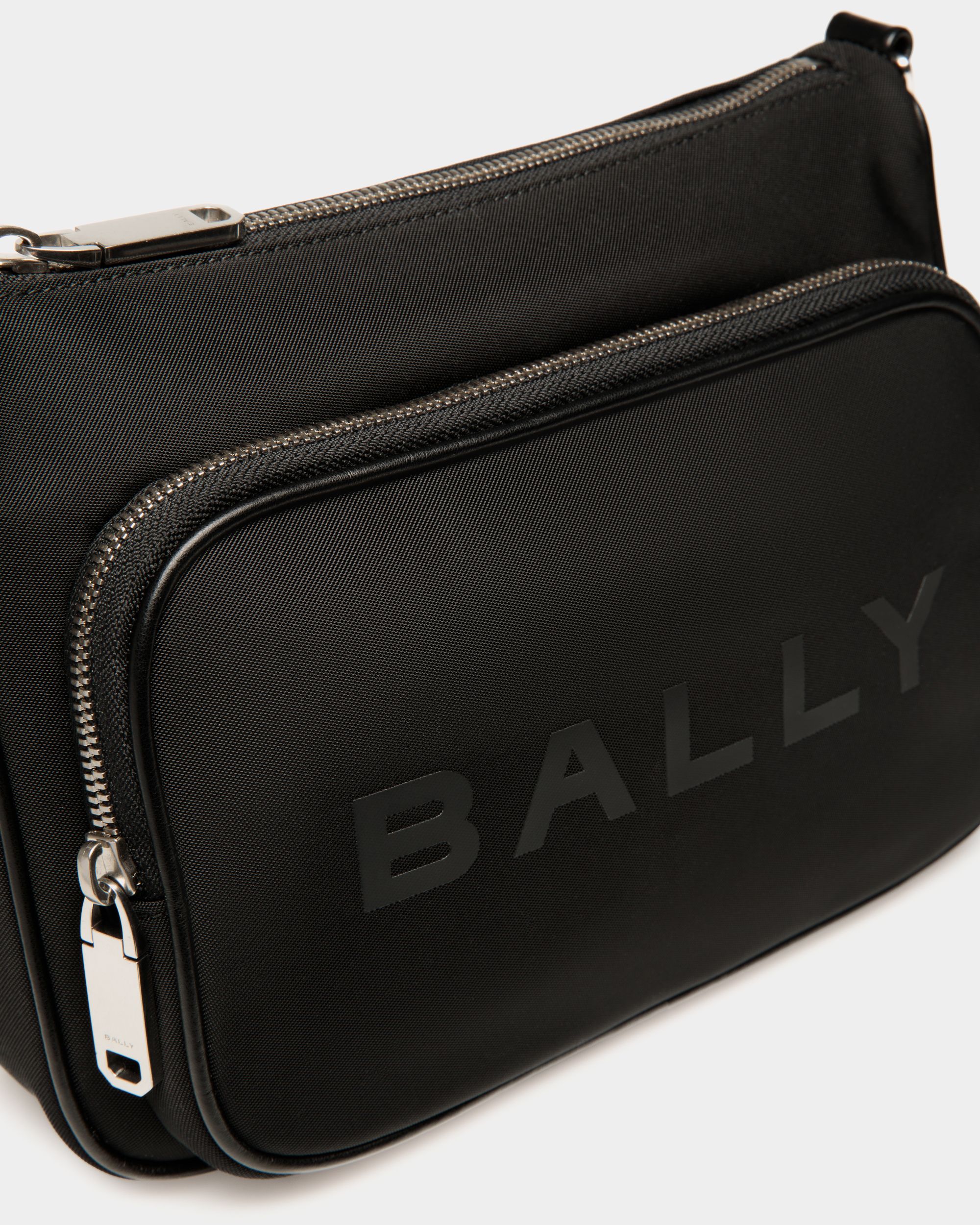 Sac À Bandoulière Bar En Nylon Et Cuir Noirs - Homme - Bally - 04