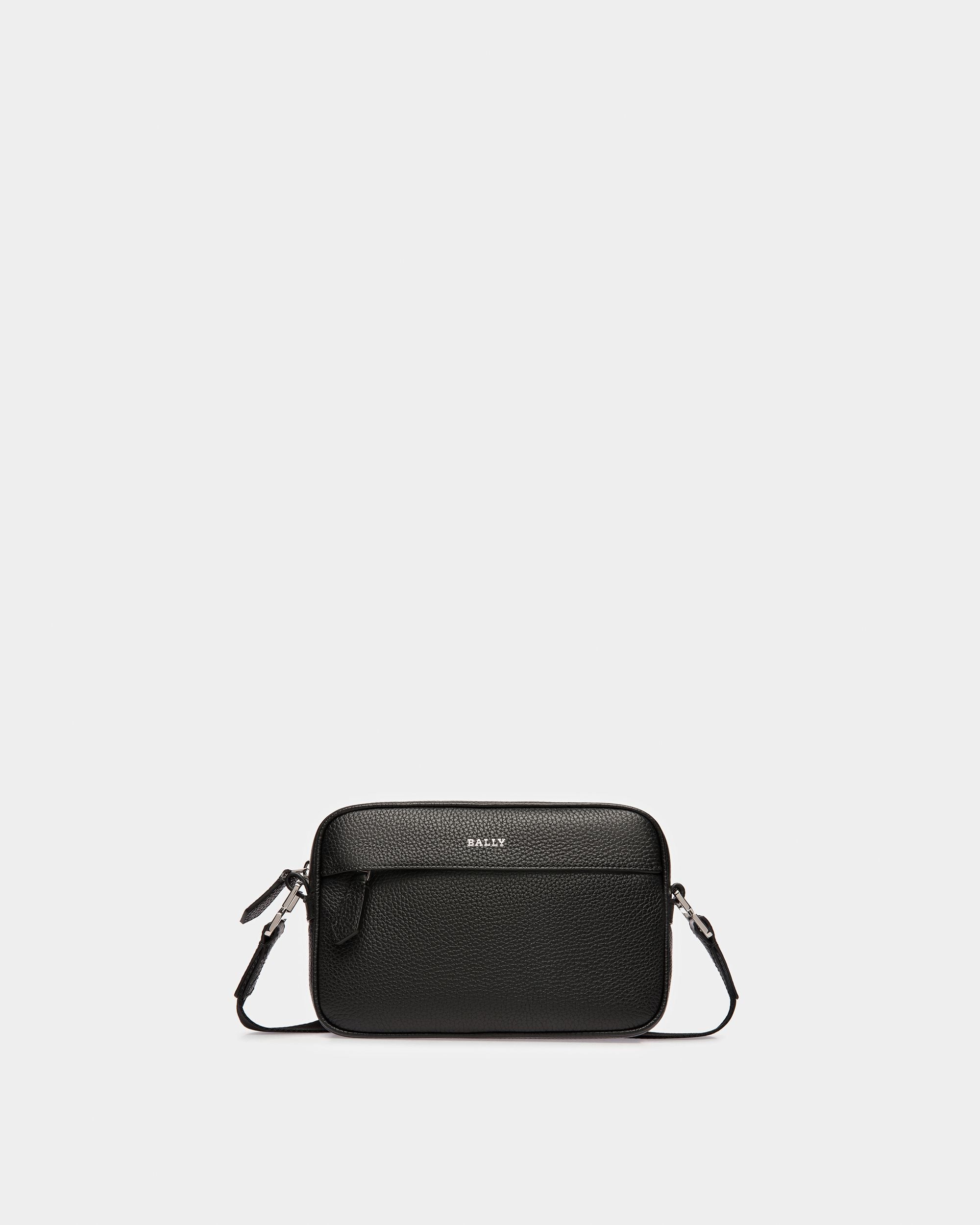 Hal Sac À Bandoulière En Cuir Noir Et Palladium - Homme - Bally - 01