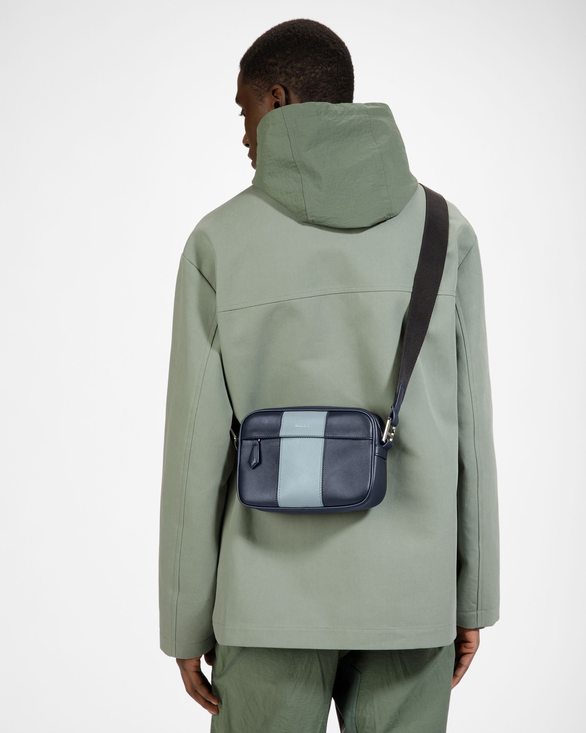 Hal Umhängetasche Aus Leder In Mitternachtsblau Und Hellblau - Herren - Bally - 02