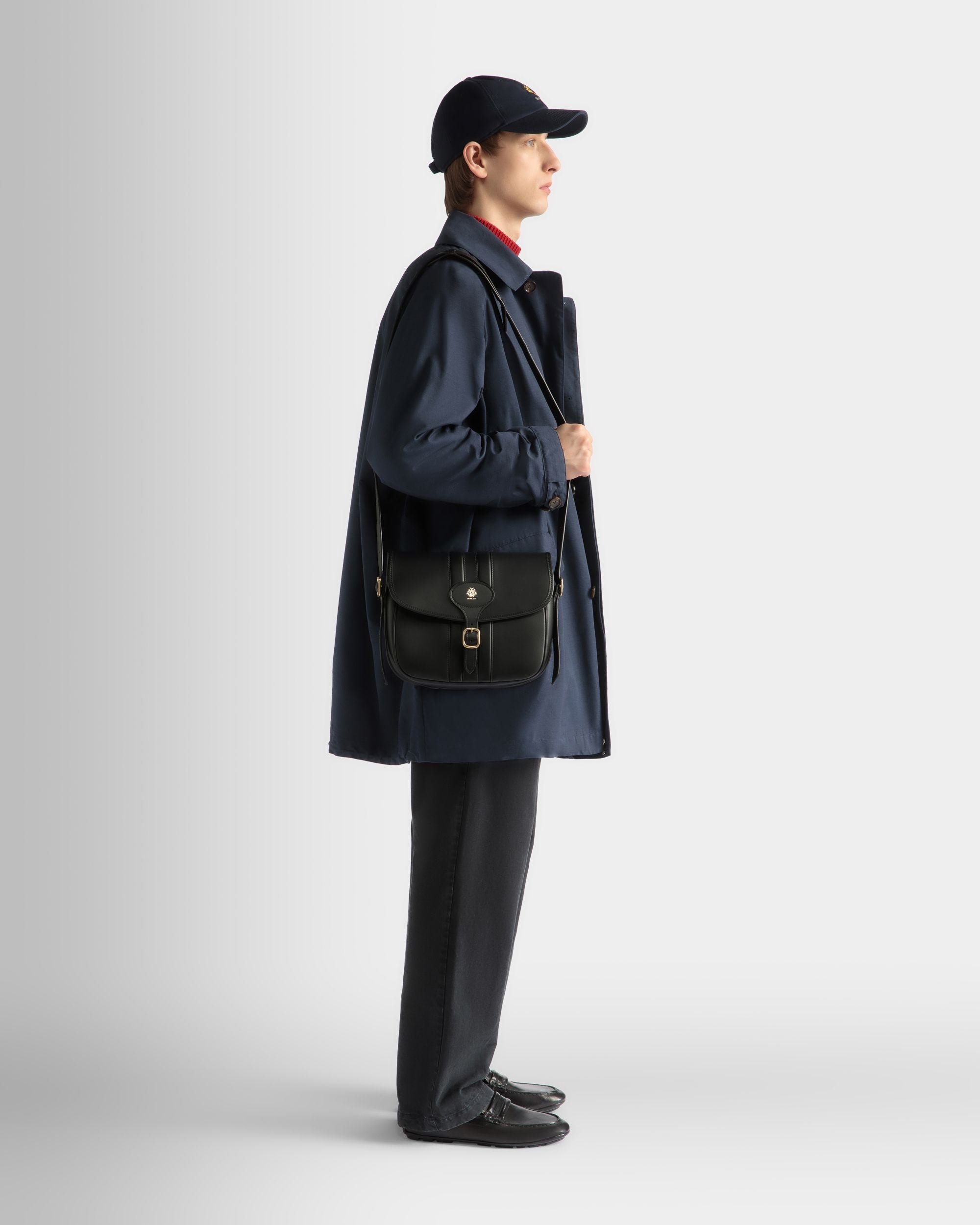 Sac À Bandoulière Beckett En Cuir Noir - Homme - Bally - 02