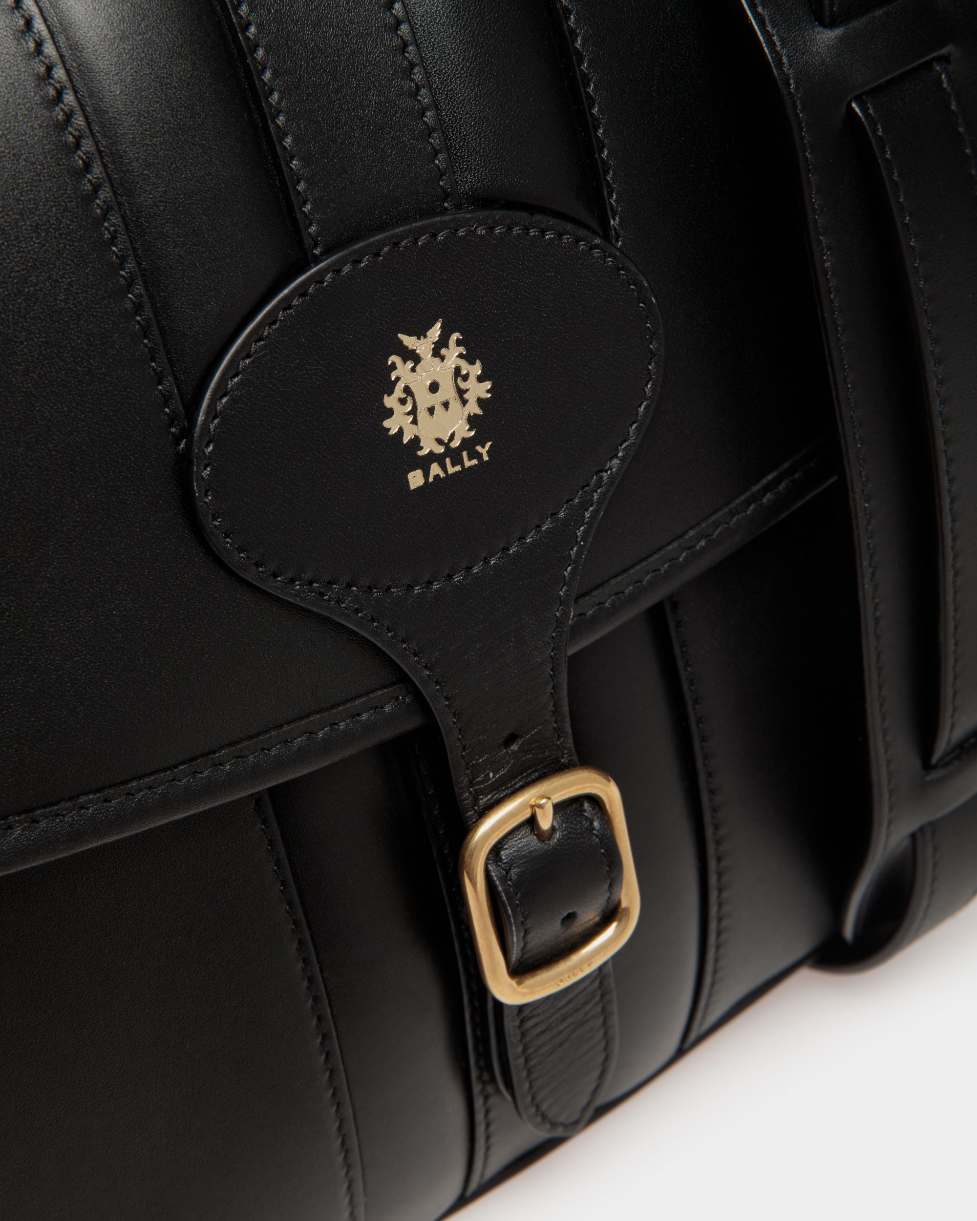 Sac À Bandoulière Beckett En Cuir Noir - Homme - Bally - 06