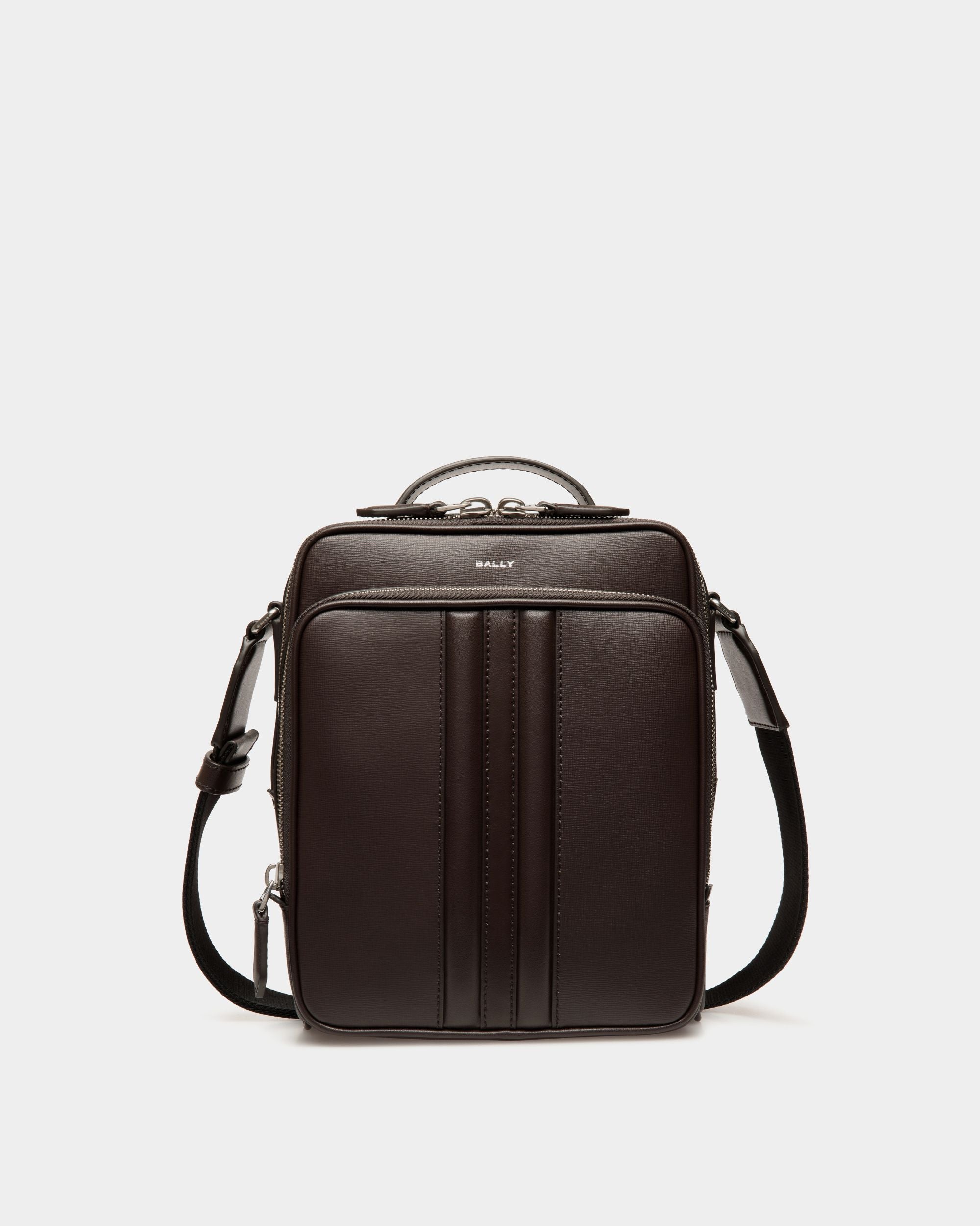 Sac À Bandoulière Mythos En Cuir Recyclé Ebano - Homme - Bally - 01