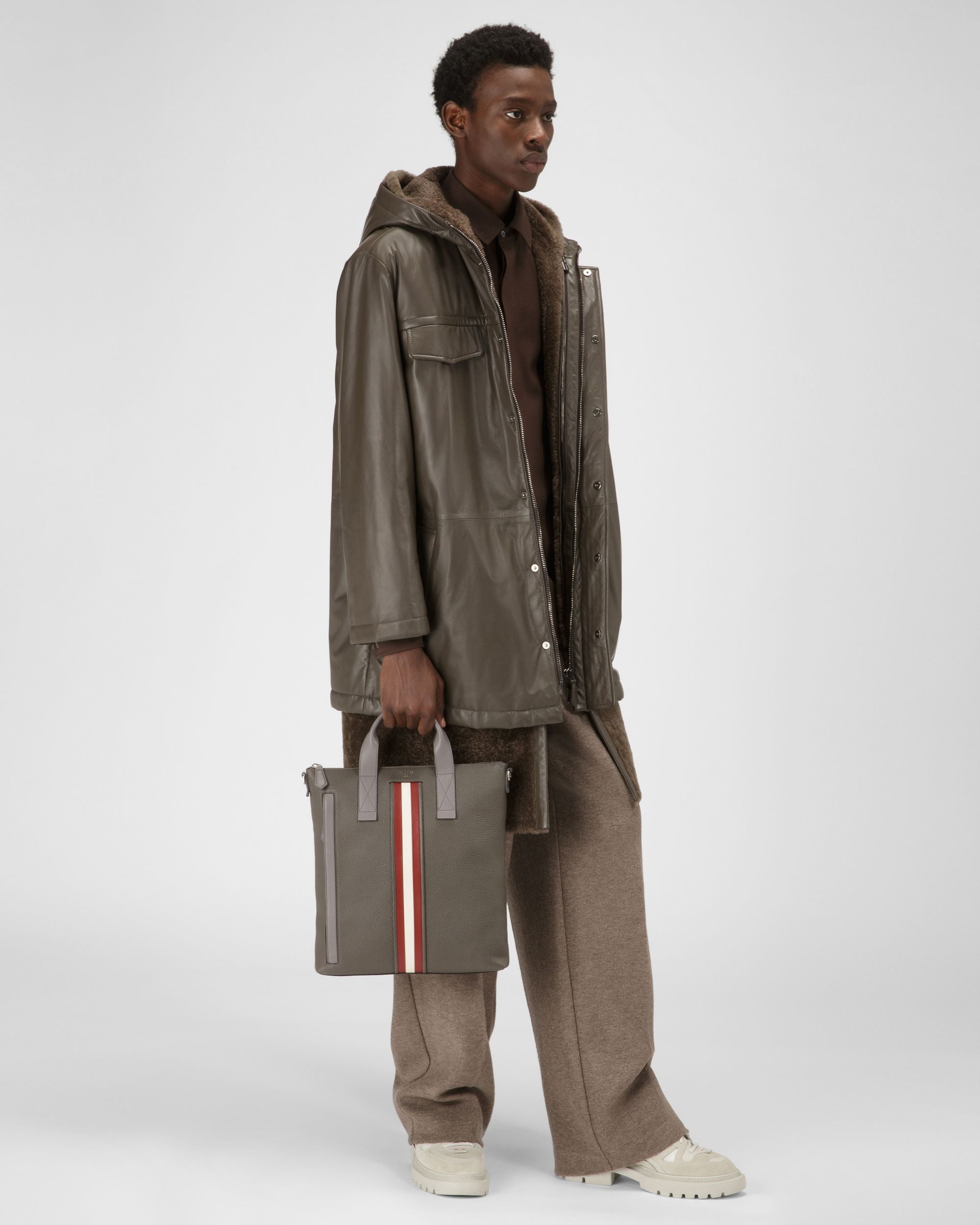 Higgins Cabas En Cuir Vert Militaire - Homme - Bally - 06