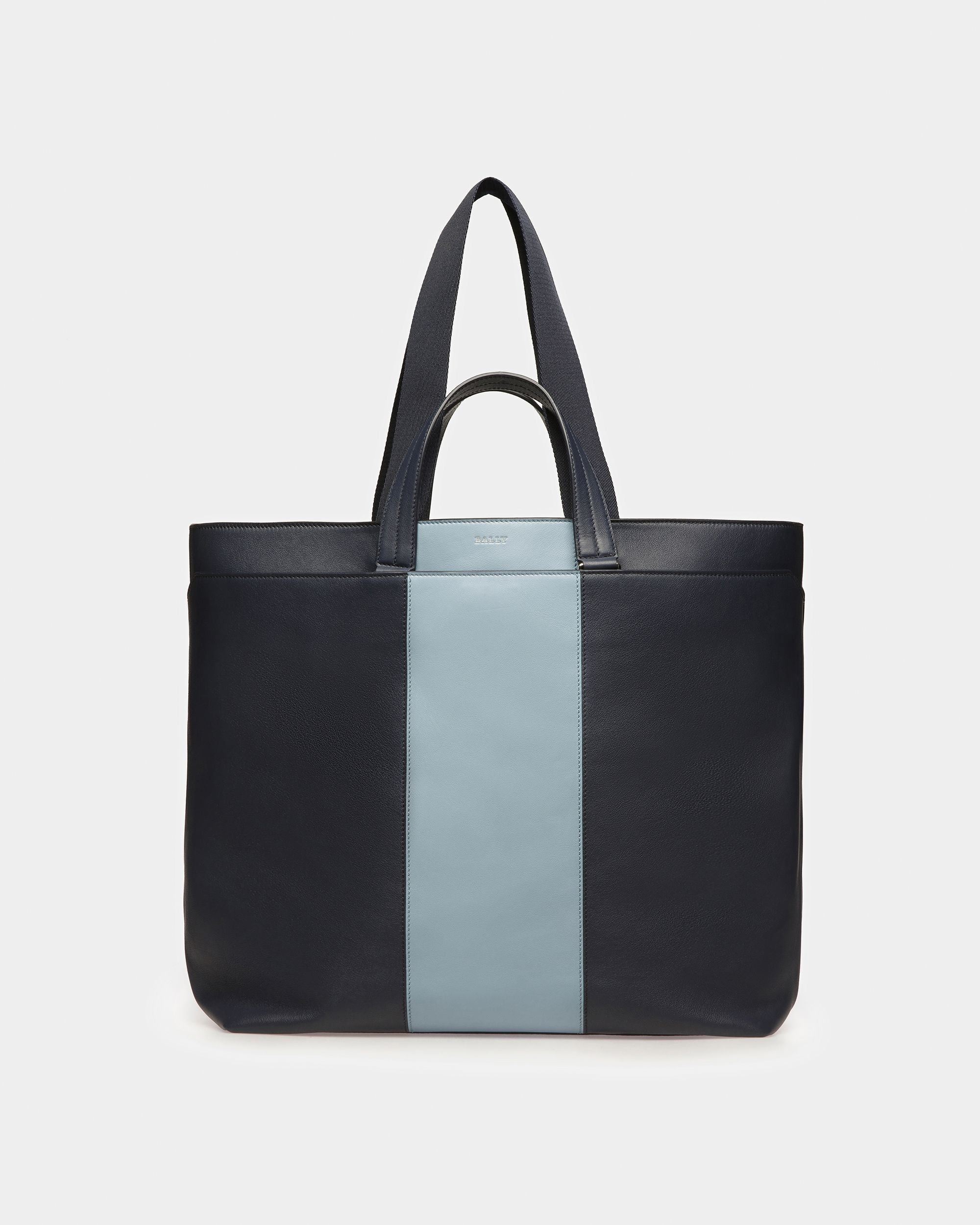 Havid Tragetasche Aus Leder In Mitternachtsblau Und Hellblau - Herren - Bally - 01