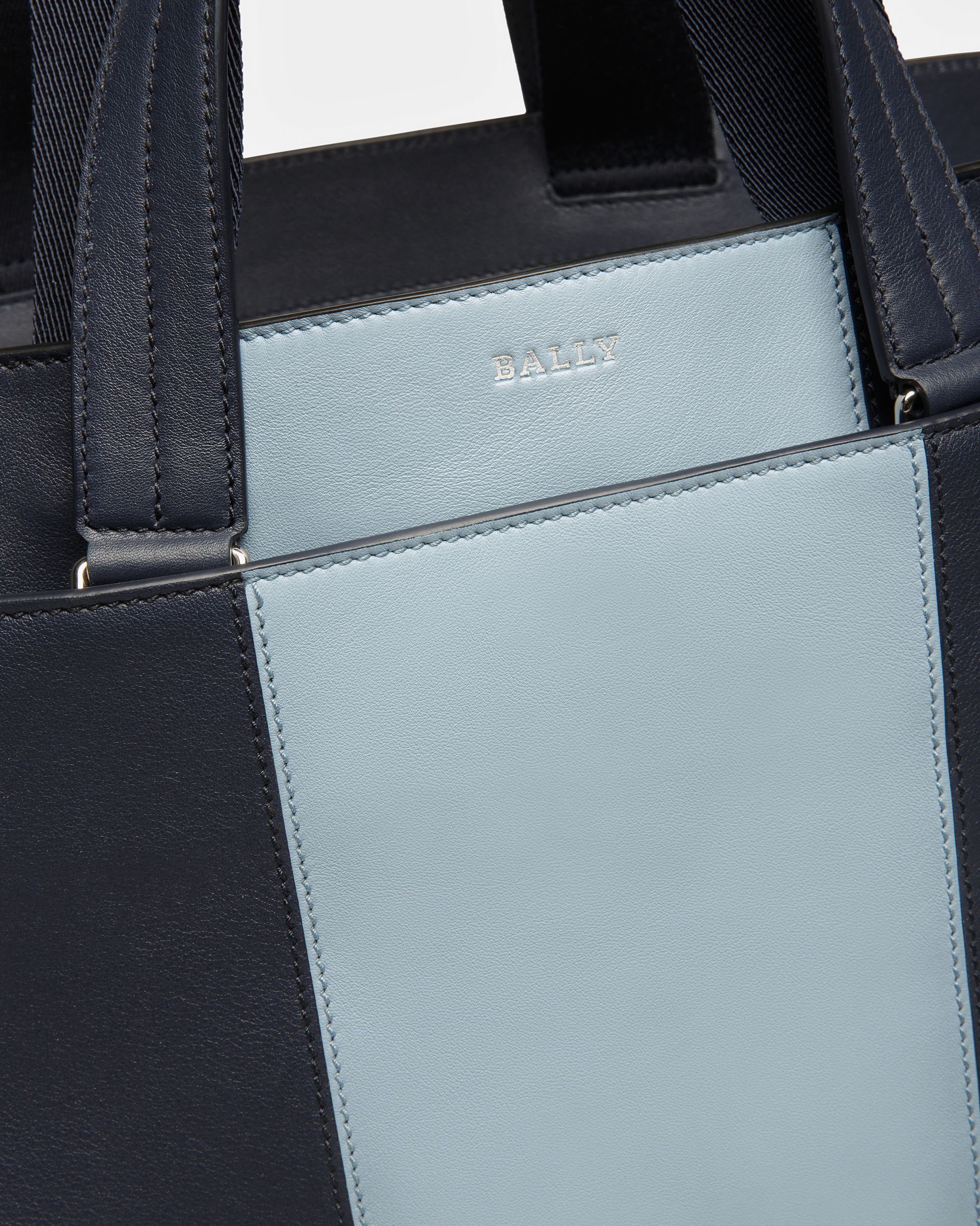 Havid Tragetasche Aus Leder In Mitternachtsblau Und Hellblau - Herren - Bally - 05