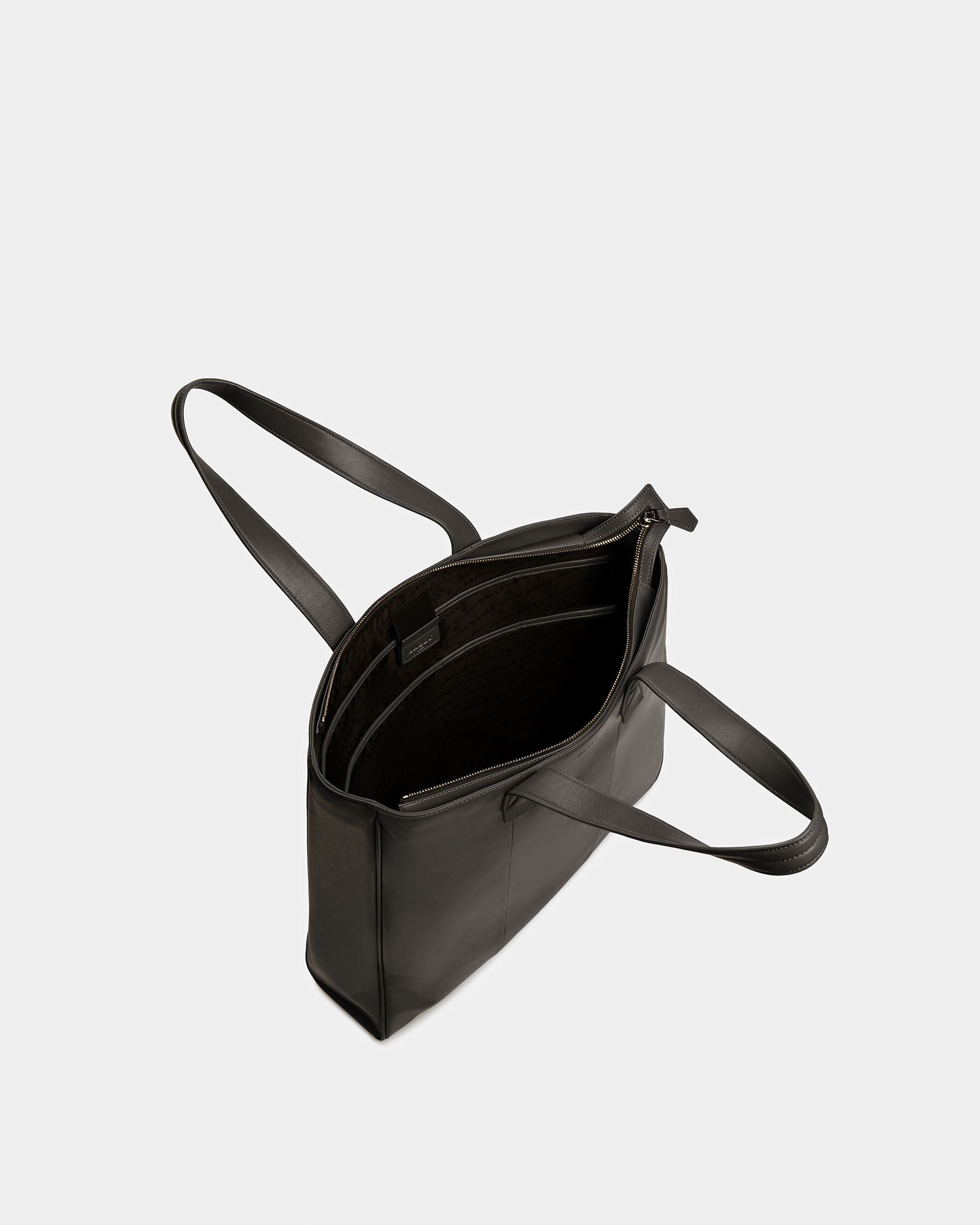Arienn Leather Tote In Black - Men's - Bally - 04