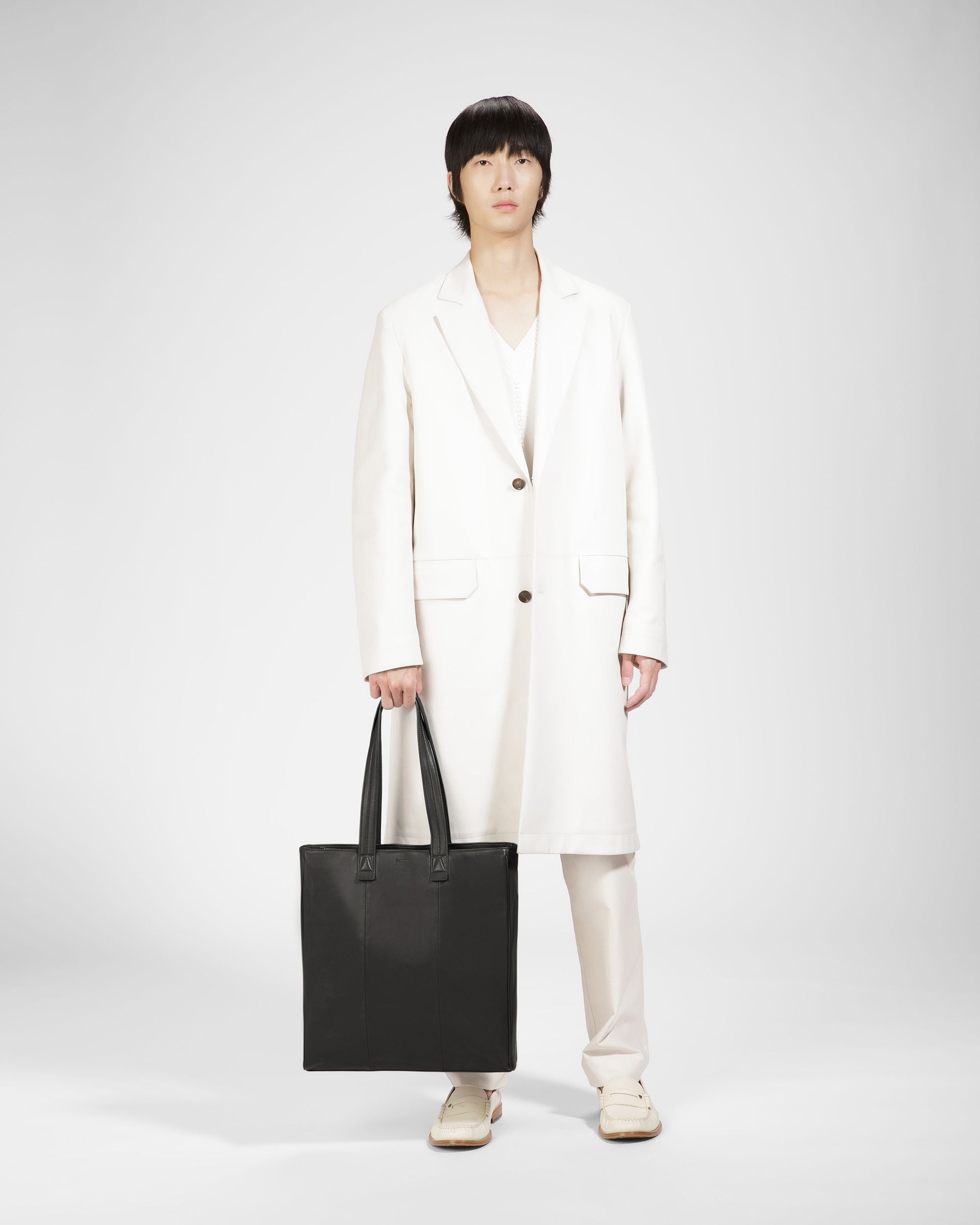 Arienn Leather Tote In Black - Men's - Bally - 08
