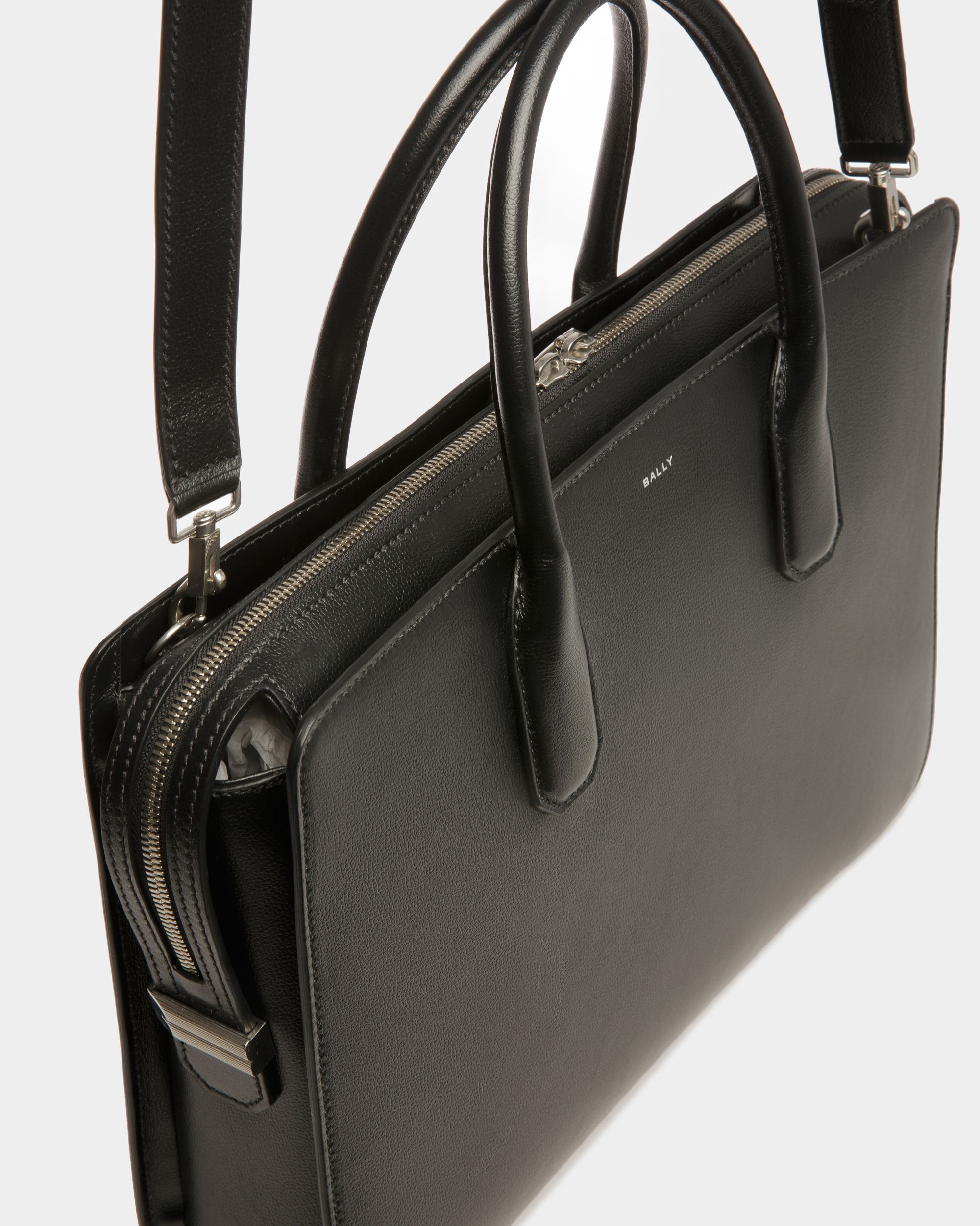 Sac Cabas En Cuir Noir - Homme - Bally - 05