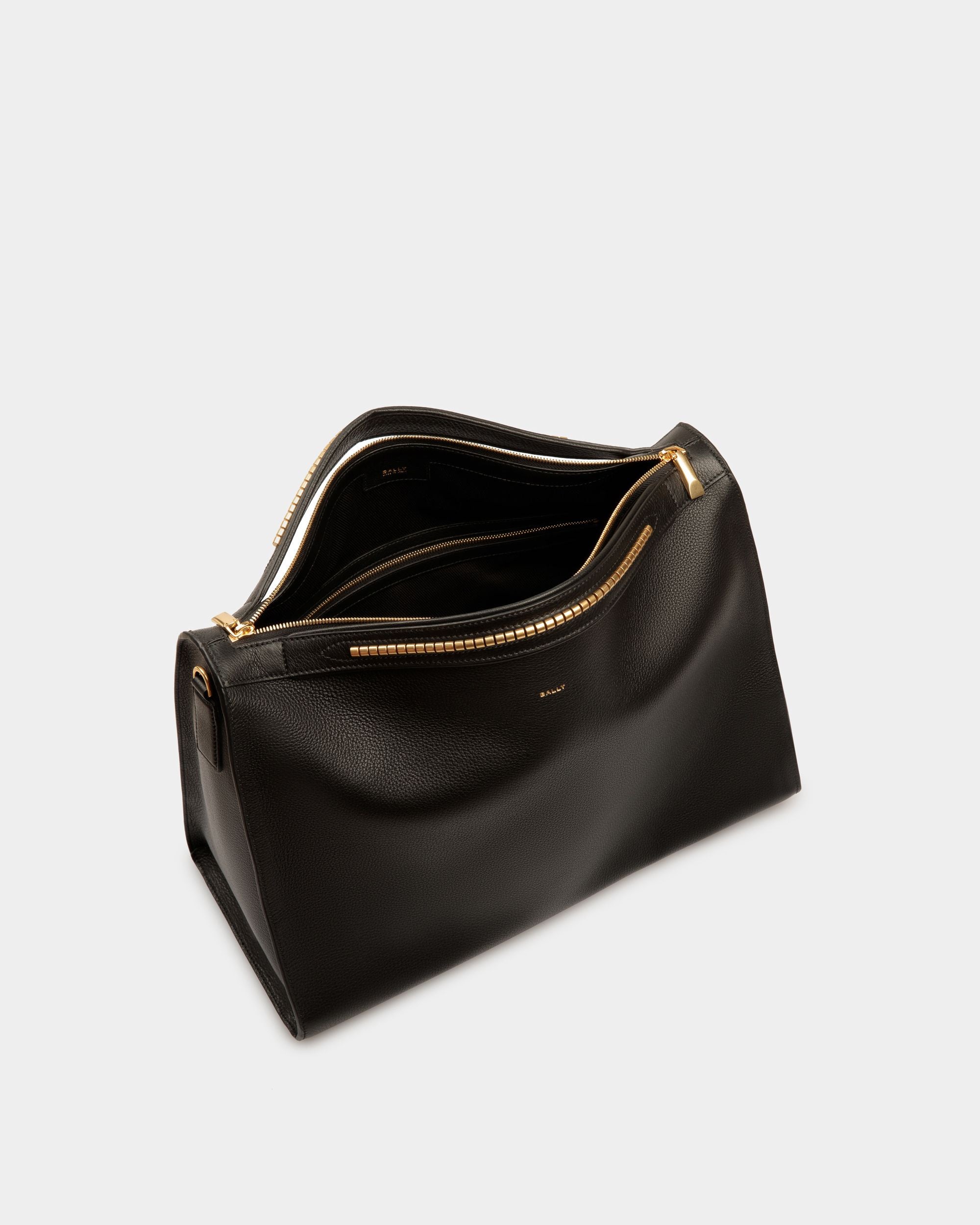 Arkle Soft Tote Bag In Black Leather - Men's - Bally - 04
