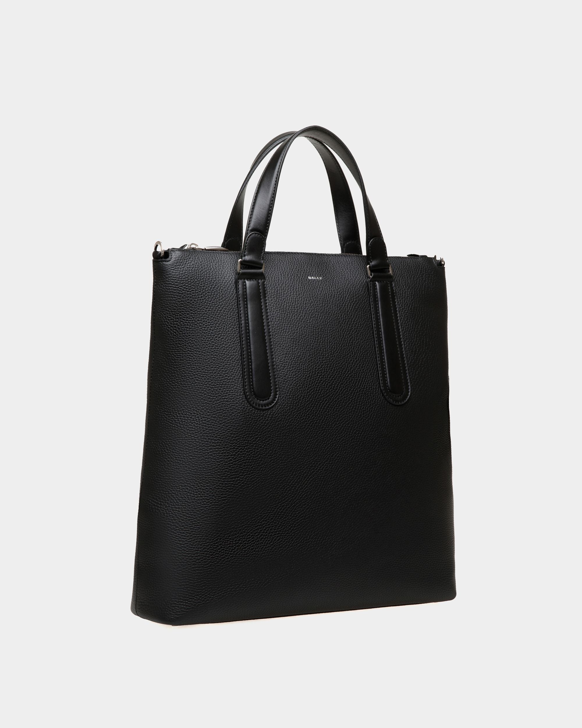 Sac Cabas Spin En Cuir Grainé Noir - Homme - Bally - 04