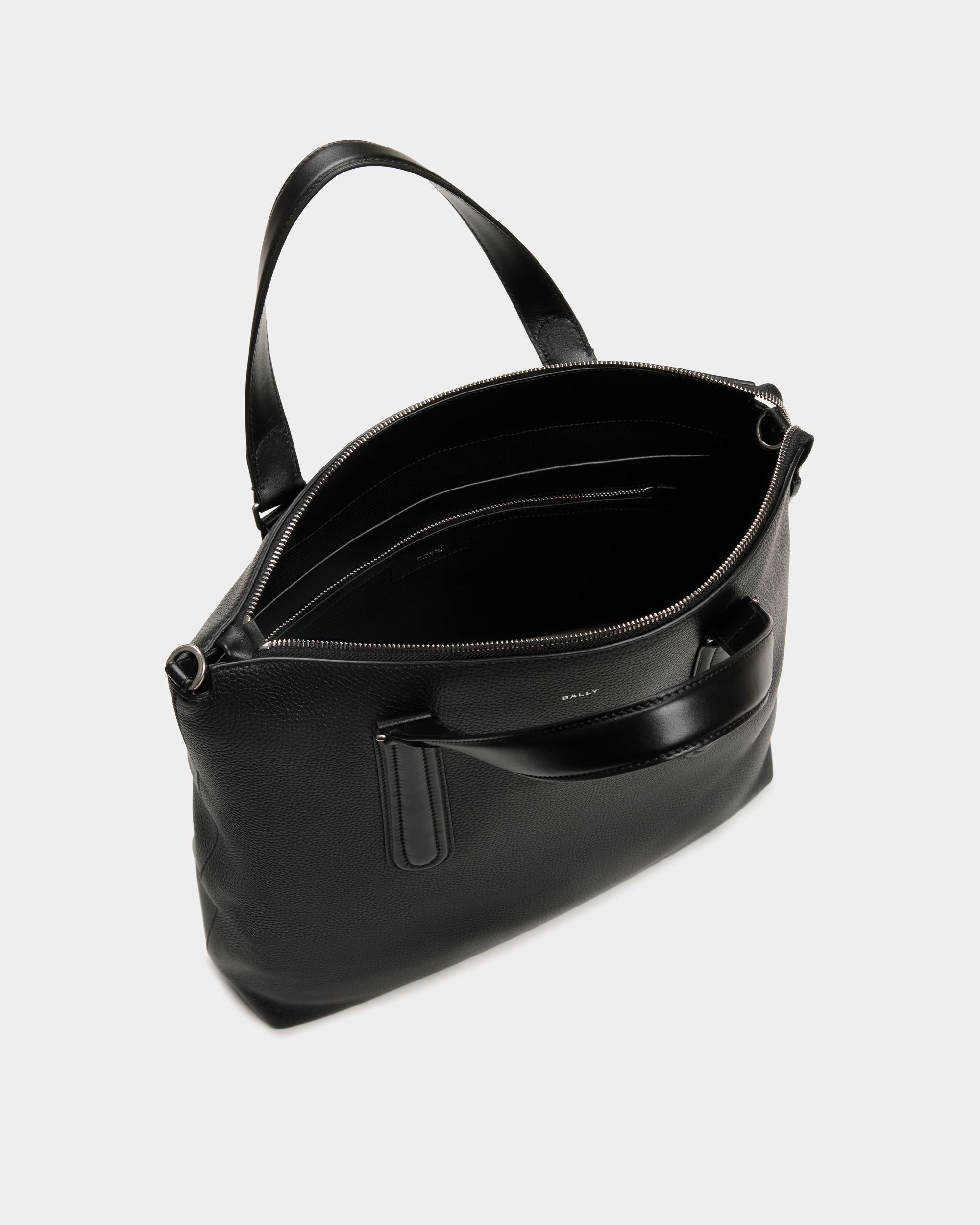 Sac Cabas Spin En Cuir Grainé Noir - Homme - Bally - 05