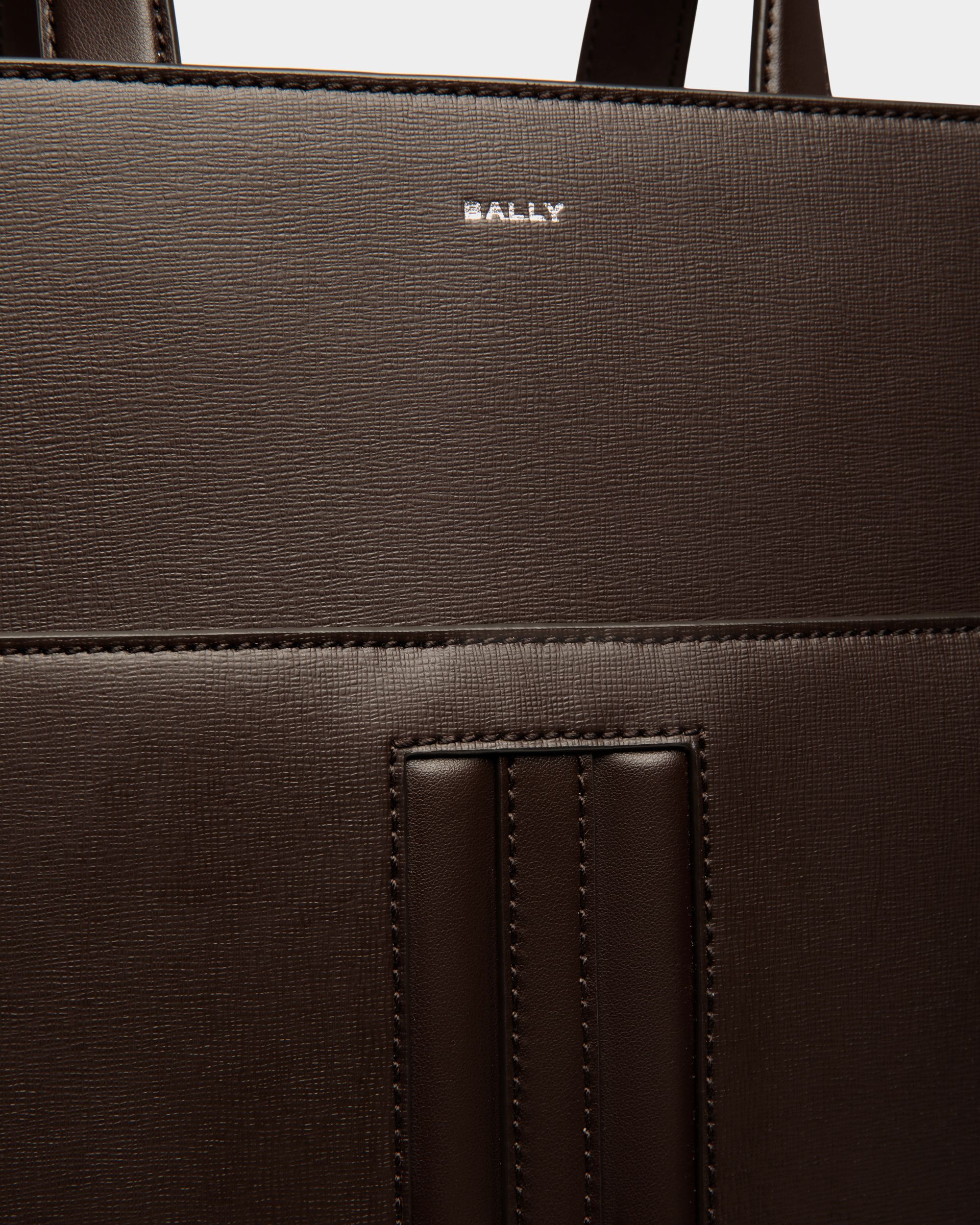 Bolso Tote Mythos De Piel Reciclada Ébano - Hombre - Bally - 05