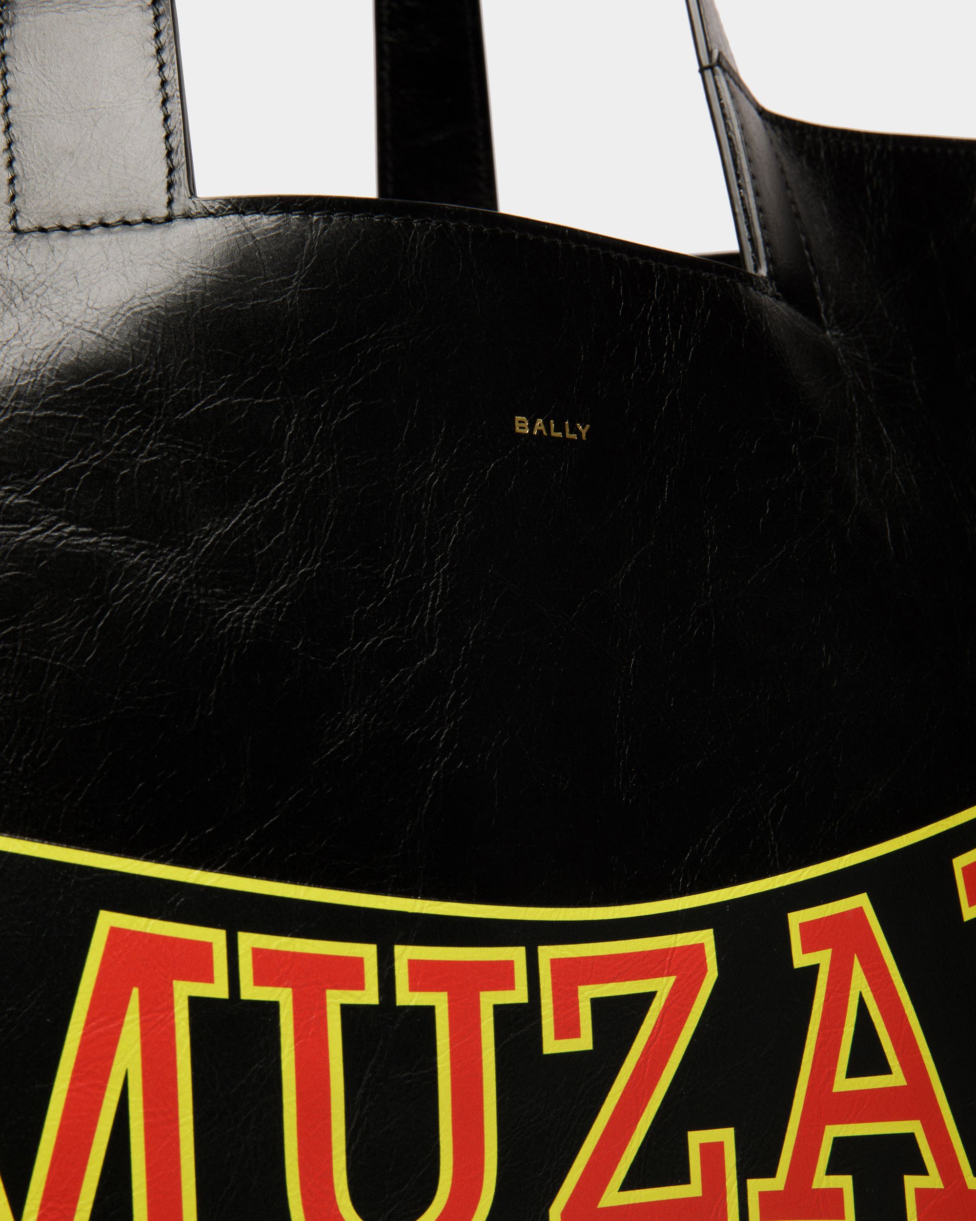 Bolso Tote DJ Leo Mas X Bally De Piel Negra Con Estampado Muzak - Hombre - Bally - 06