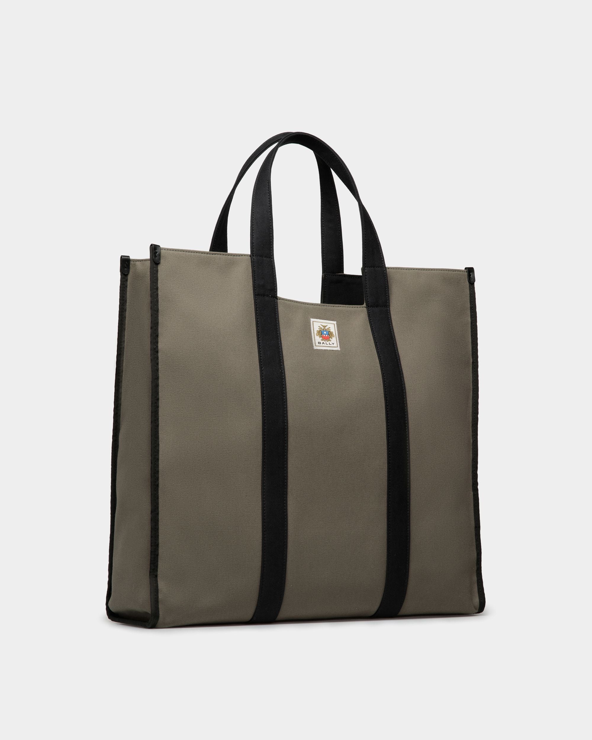 Bolso Tote Easy Bally De Lona De Algodón Military Green Para Hombre - Hombre - Bally - 04
