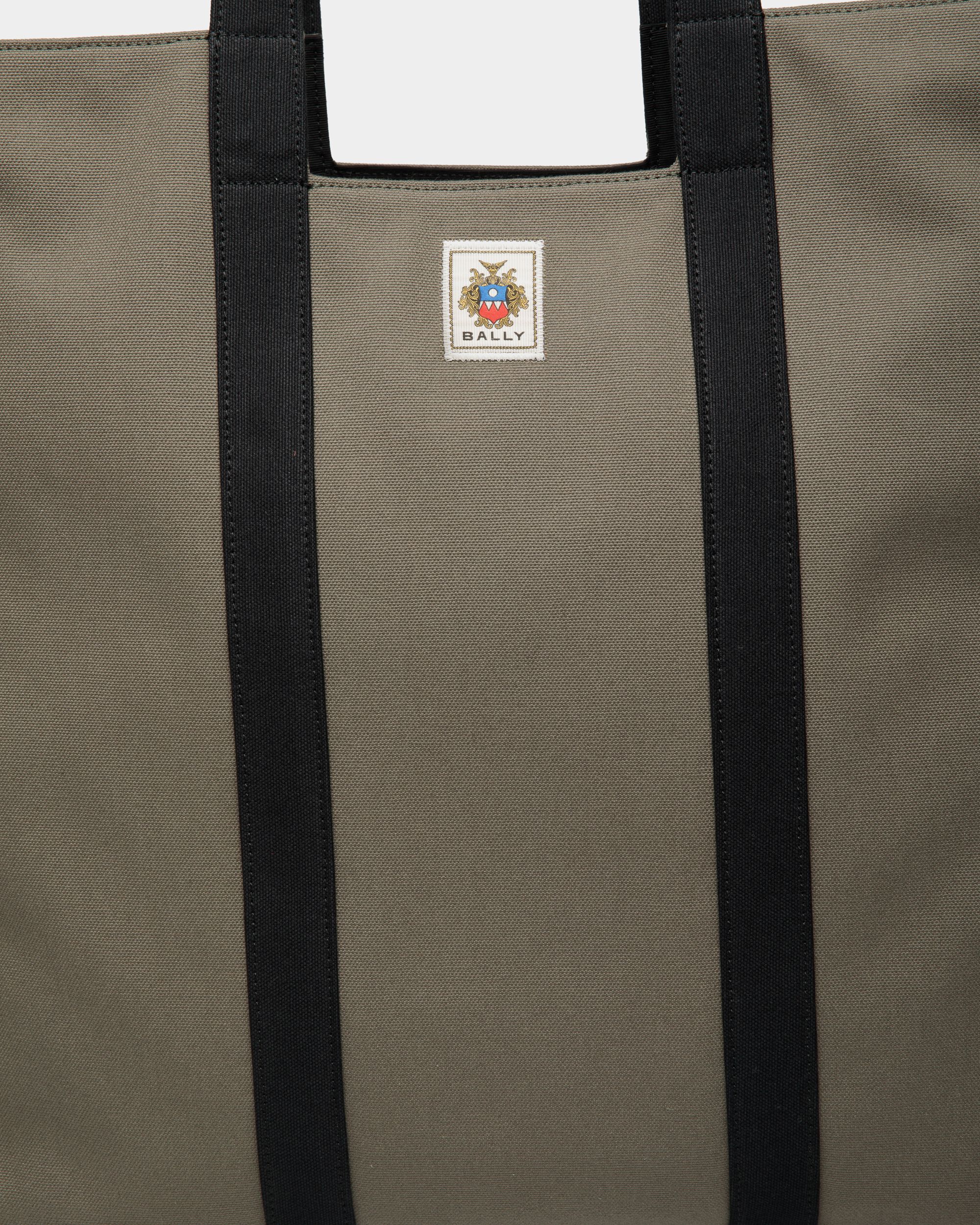 Bolso Tote Easy Bally De Lona De Algodón Military Green Para Hombre - Hombre - Bally - 05