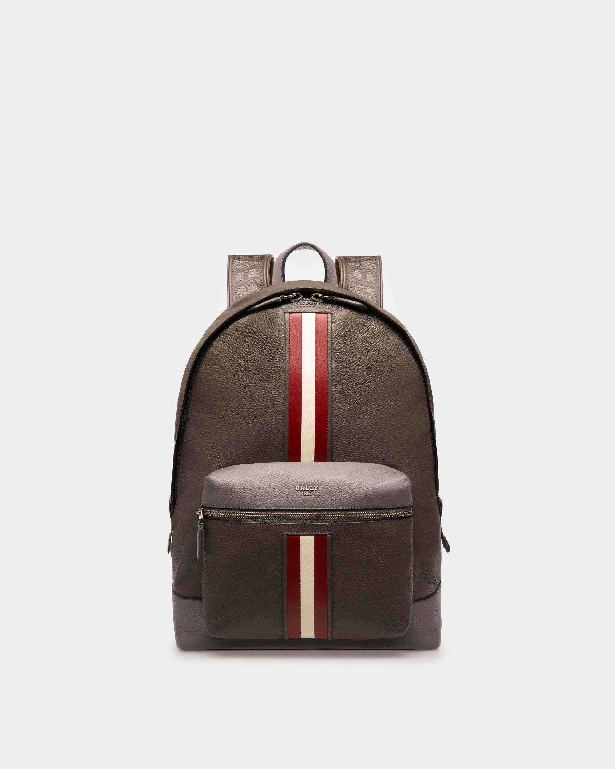 Harper Sac À Dos En Cuir Vert Militaire - Homme - Bally - 01