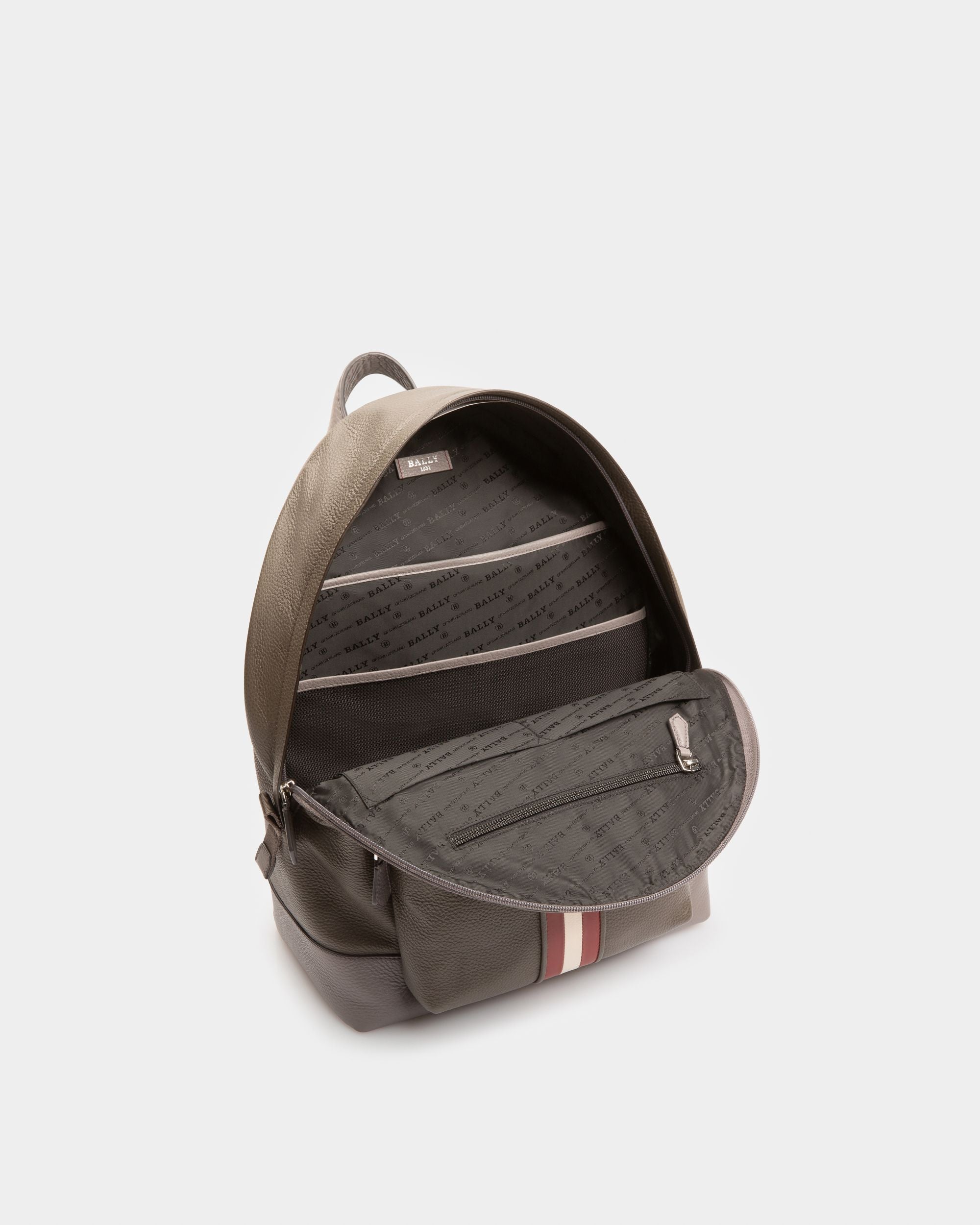 Harper Sac À Dos En Cuir Vert Militaire - Homme - Bally - 04