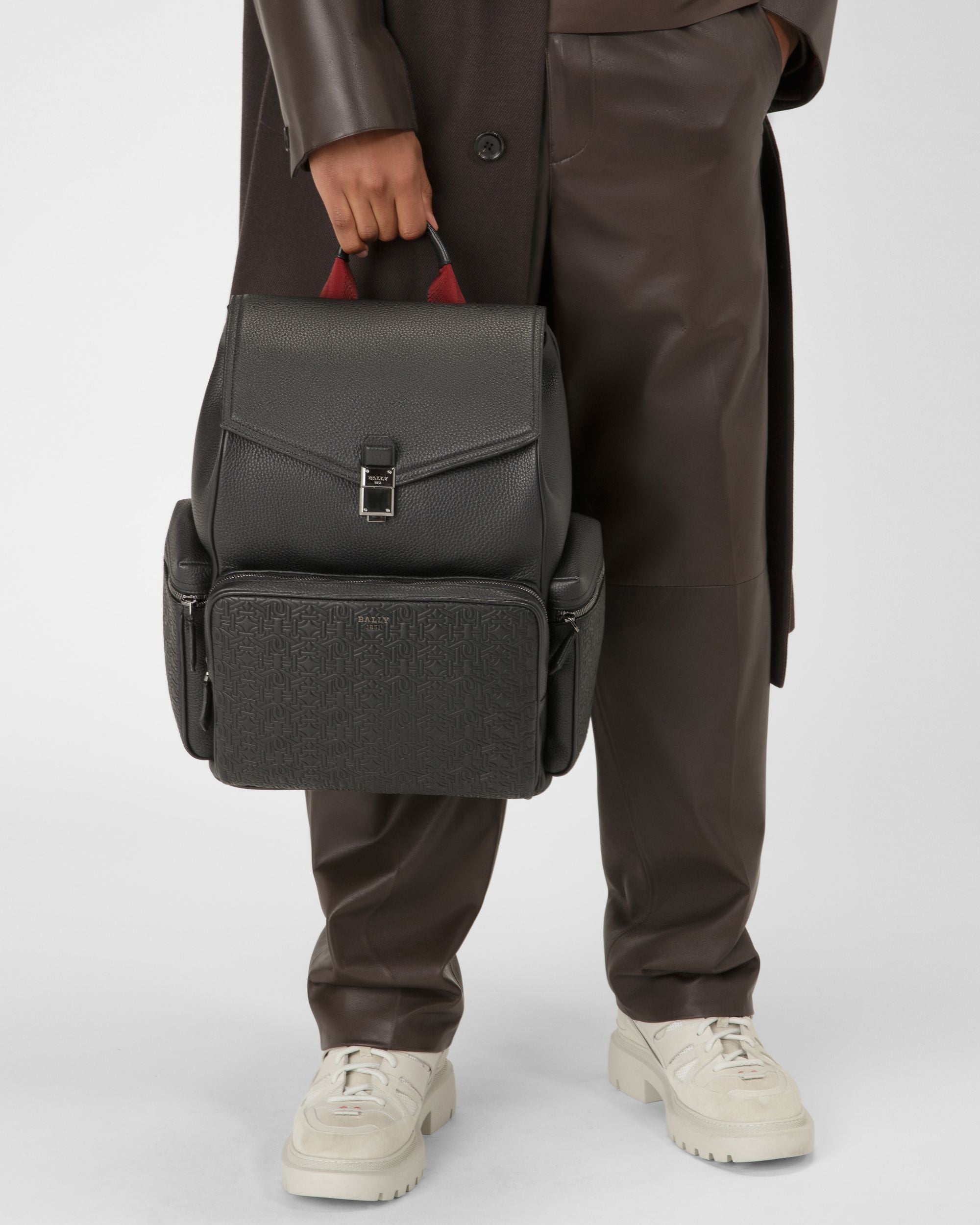 Bahko Sac À Dos En Cuir Noir - Homme - Bally - 01