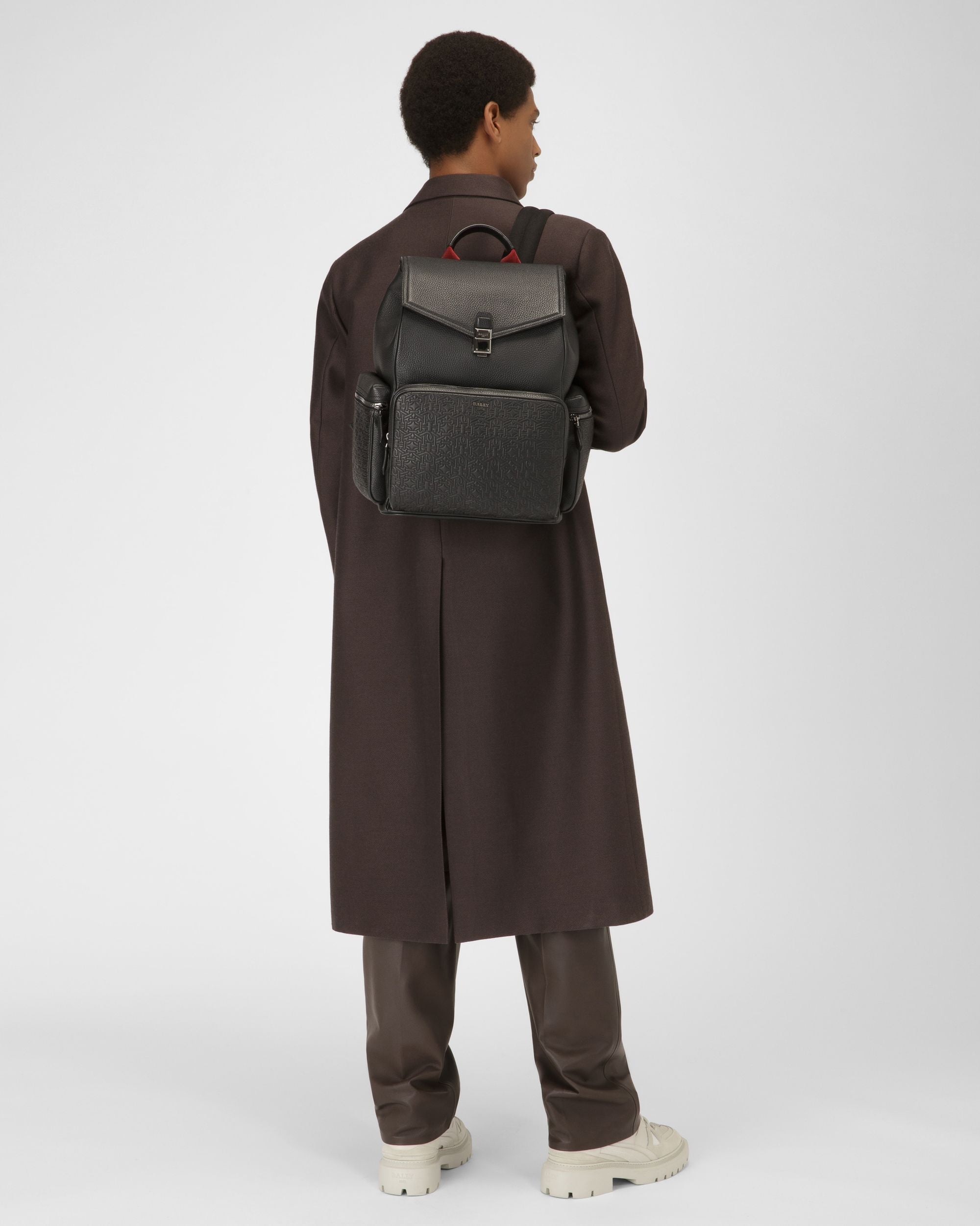 Bahko Sac À Dos En Cuir Noir - Homme - Bally - 02