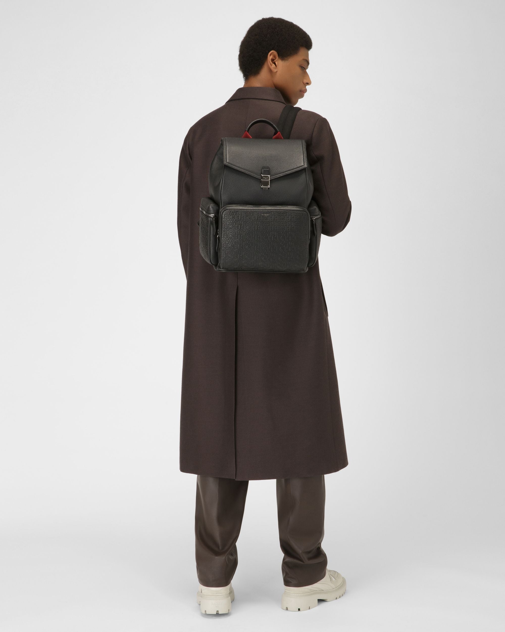 Bahko Sac À Dos En Cuir Noir - Homme - Bally - 03