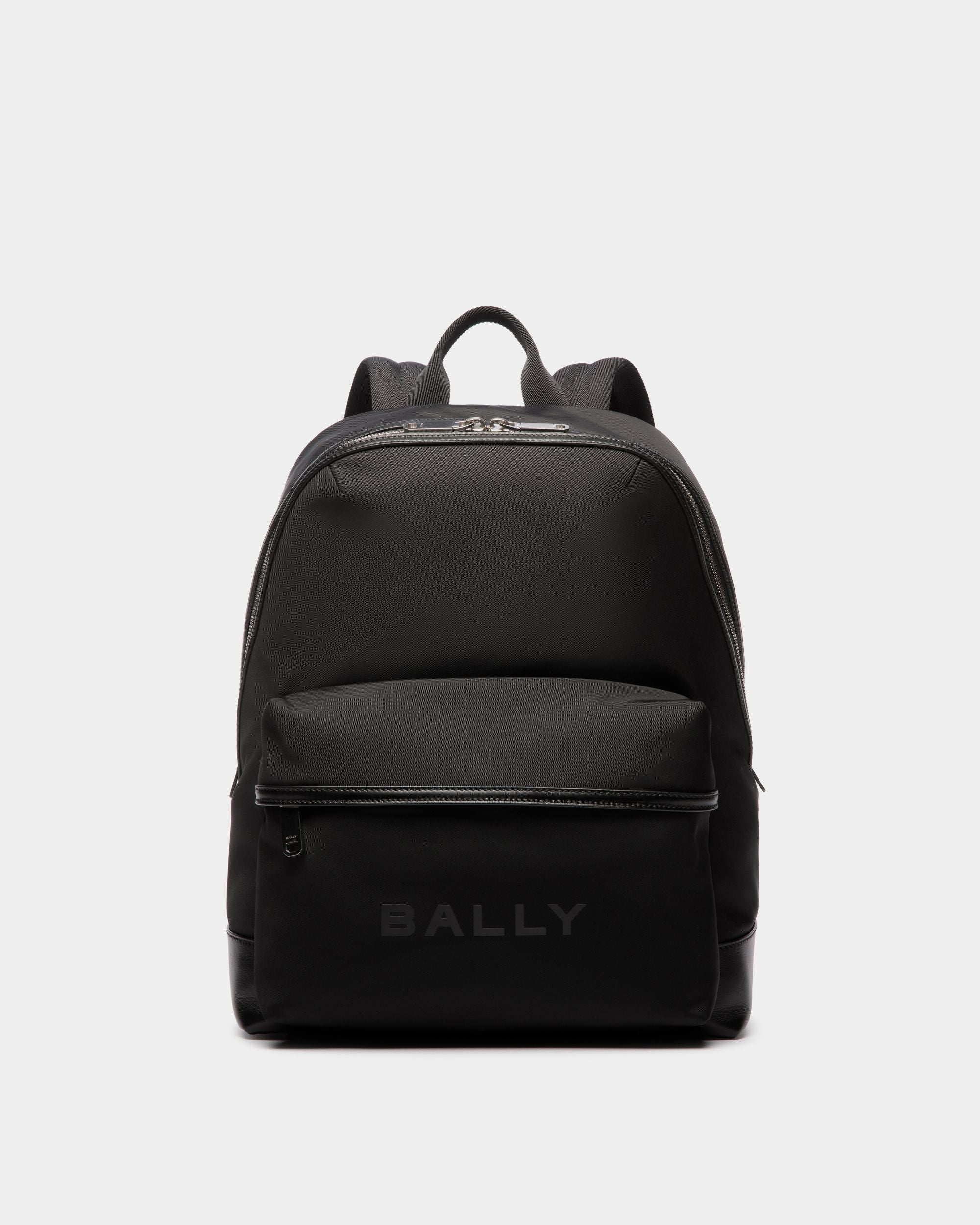 Sac À Dos Bar En Nylon Et Cuir Noirs - Homme - Bally - 01