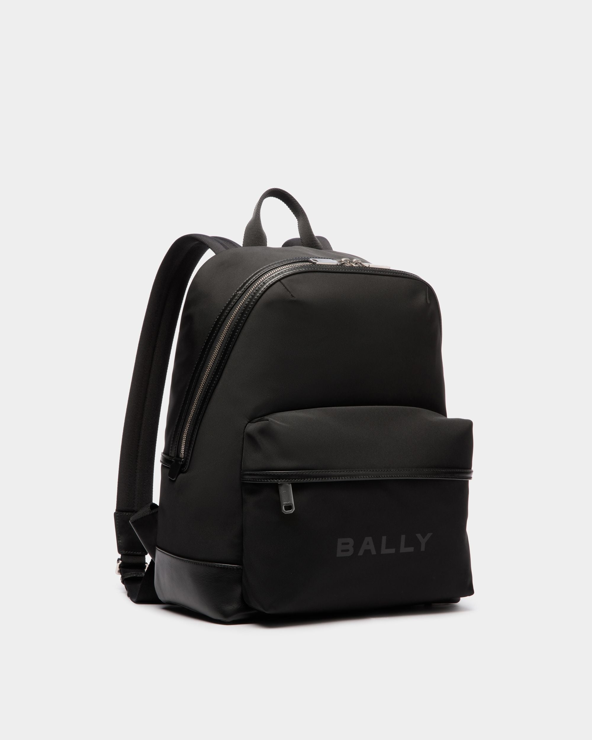 Sac À Dos Bar En Nylon Et Cuir Noirs - Homme - Bally - 03
