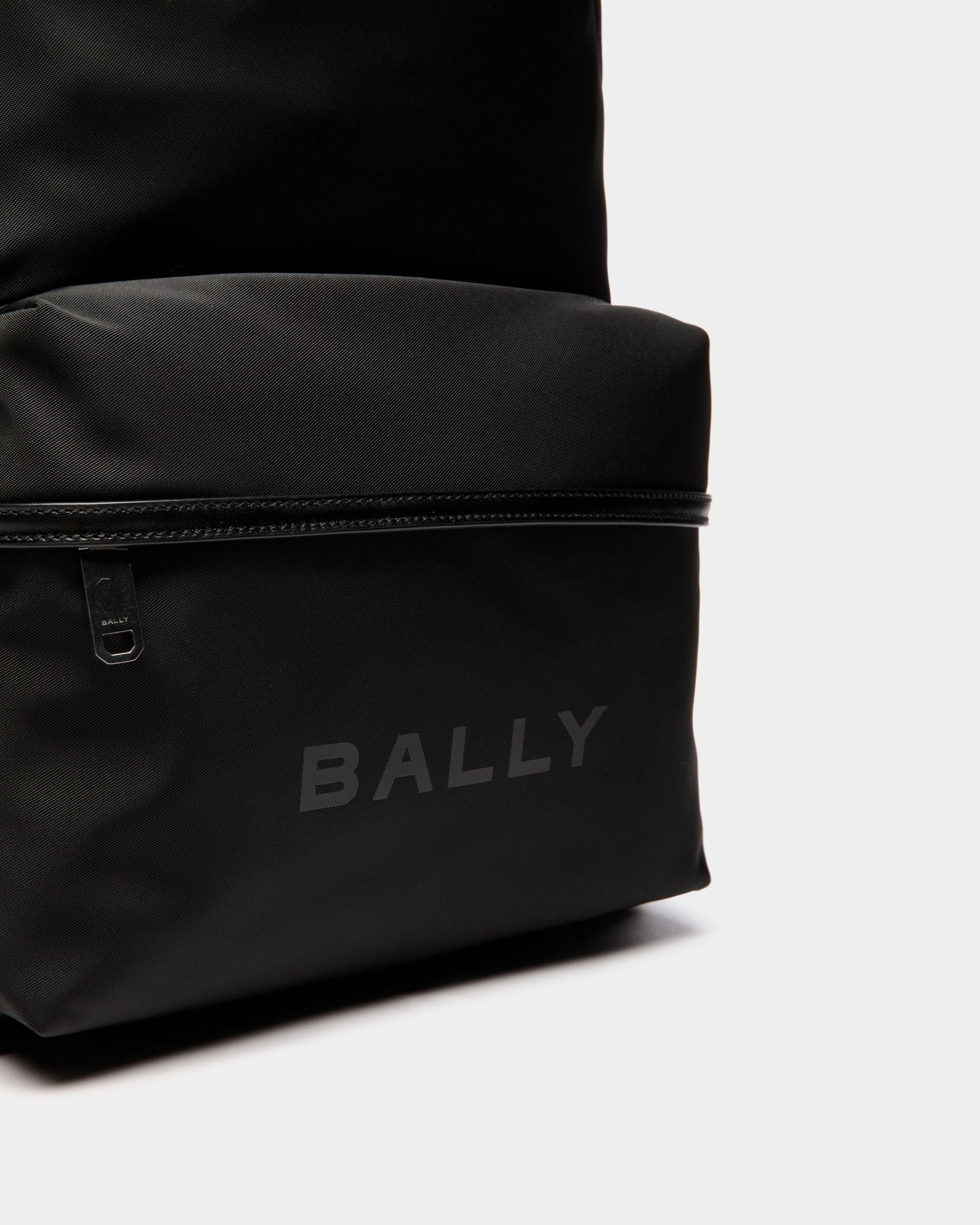 Sac À Dos Bar En Nylon Et Cuir Noirs - Homme - Bally - 05